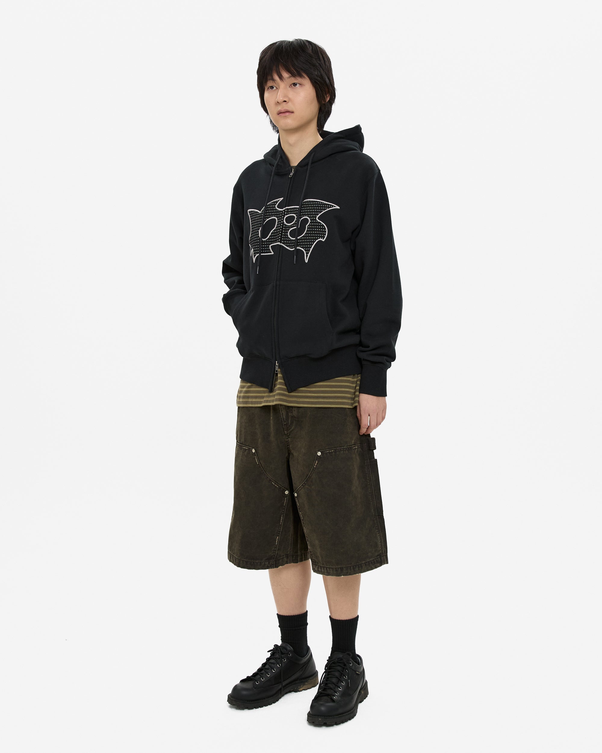 yeseyesee - Bullet Holes Zip-Up Hoodie (Black) product image 9 | TRAB K-Fashion Australia