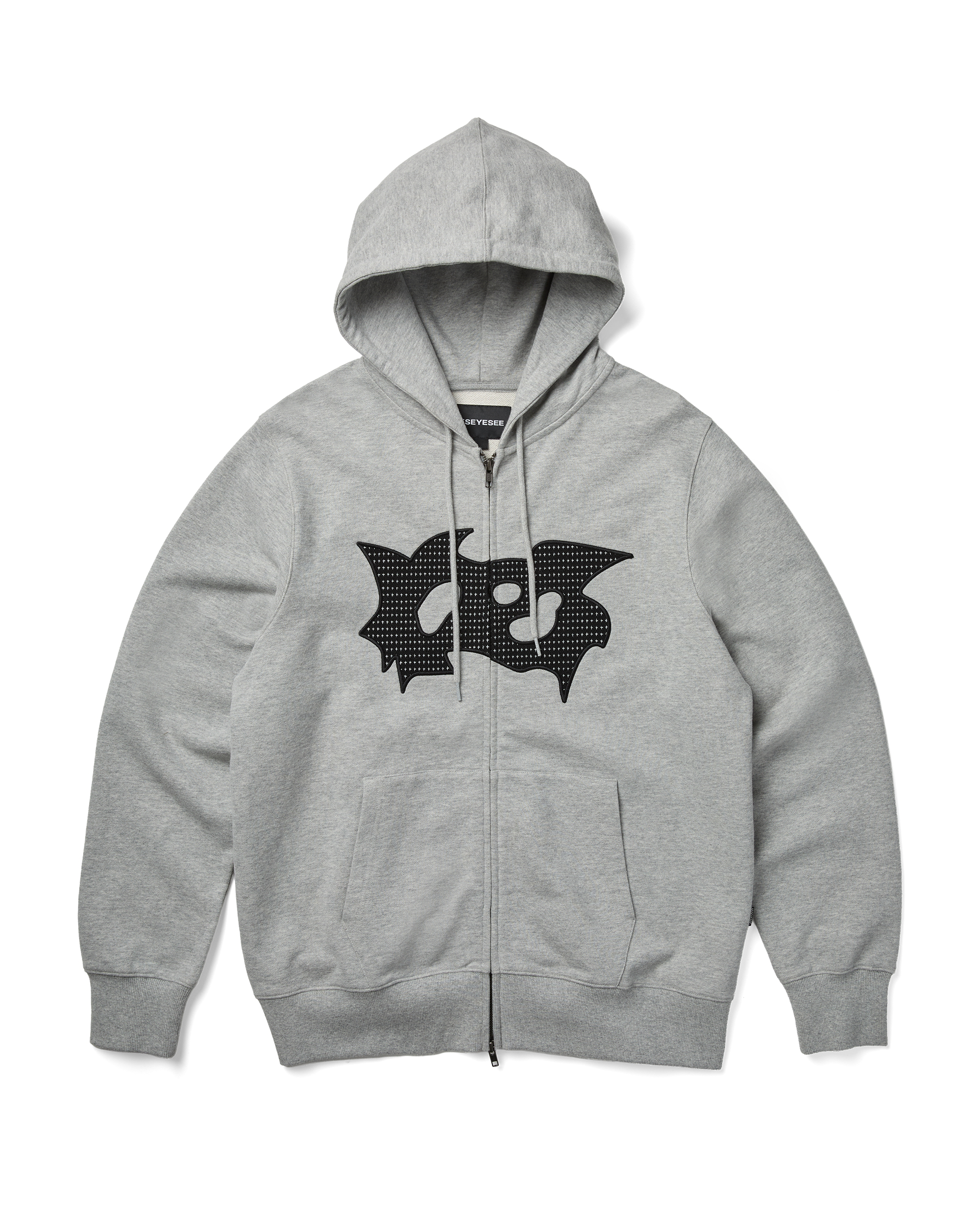 yeseyesee - Bullet Holes Zip-Up Hoodie (Grey) product image 1 | TRAB K-Fashion Australia