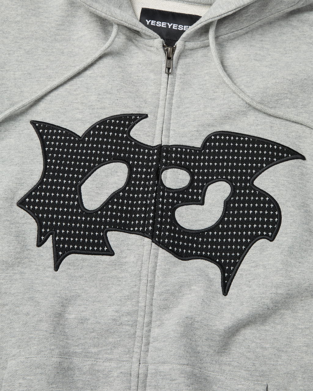 yeseyesee - Bullet Holes Zip-Up Hoodie (Grey) product image 4 | TRAB K-Fashion Australia