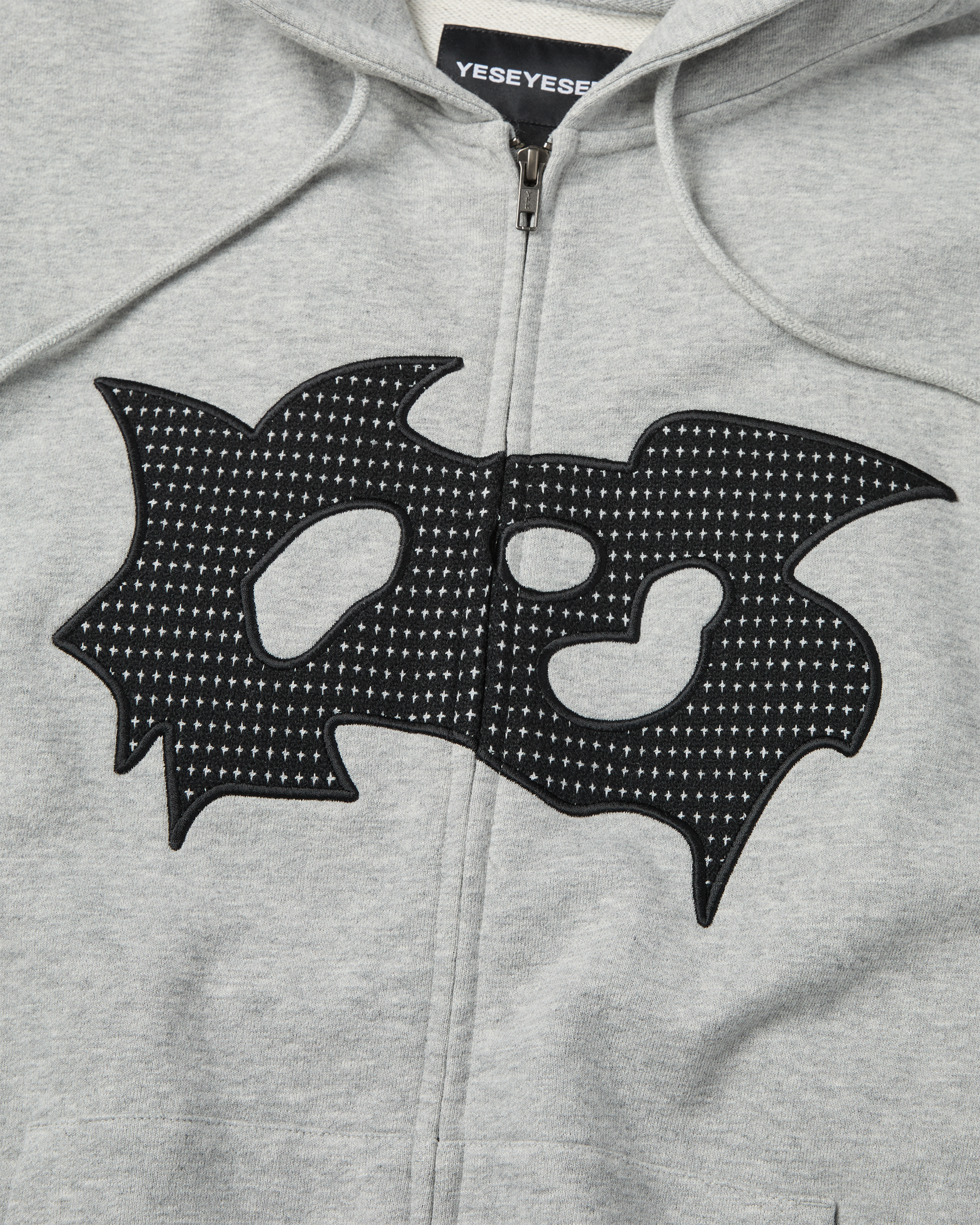 yeseyesee - Bullet Holes Zip-Up Hoodie (Grey) product image 4 | TRAB K-Fashion Australia