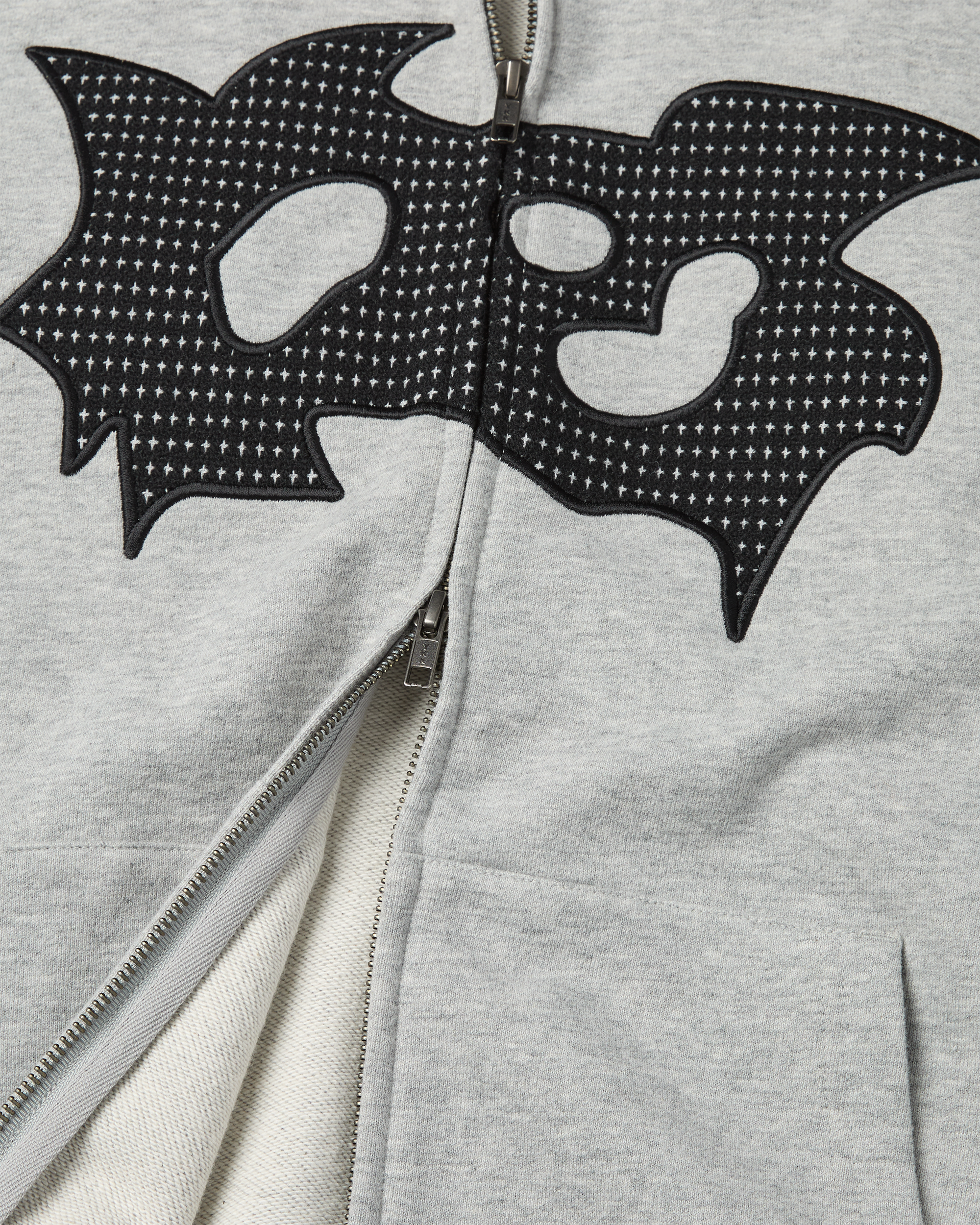 yeseyesee - Bullet Holes Zip-Up Hoodie (Grey) product image 5 | TRAB K-Fashion Australia