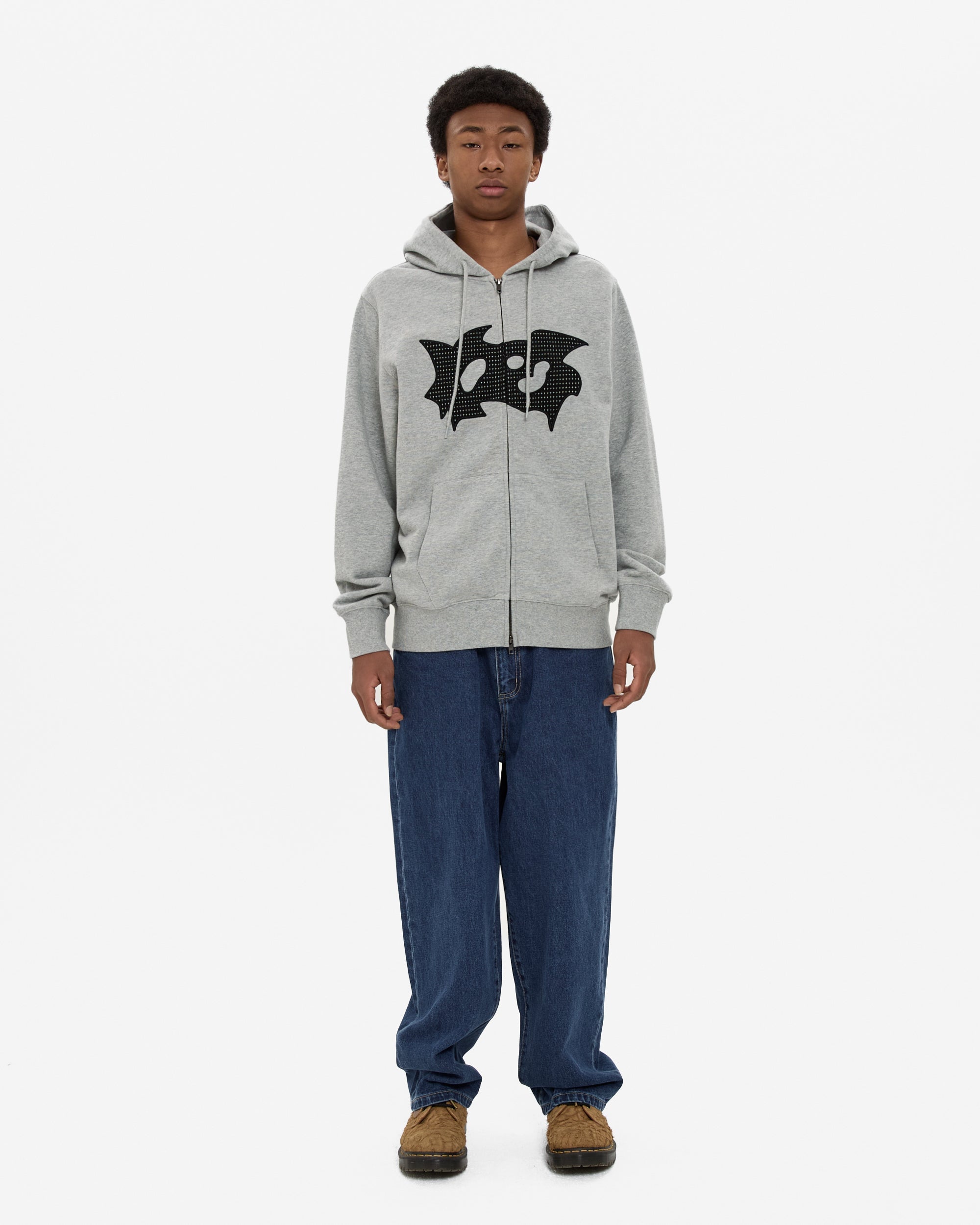 yeseyesee - Bullet Holes Zip-Up Hoodie (Grey) product image 8 | TRAB K-Fashion Australia