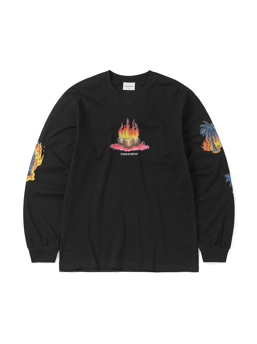 thisisneverthat - Burning Palm Tree L/S Tee (Black) product image 1 | TRAB K-Fashion Australia