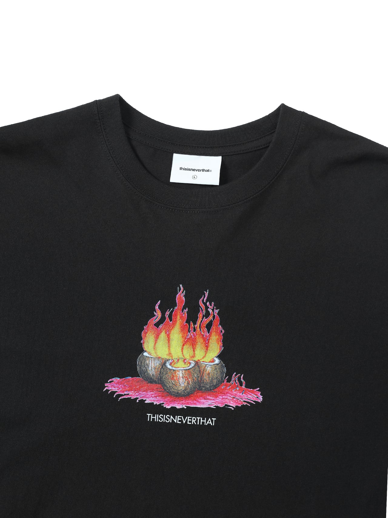 thisisneverthat - Burning Palm Tree L/S Tee (Off Black) product image 2 | TRAB K-Fashion Australia