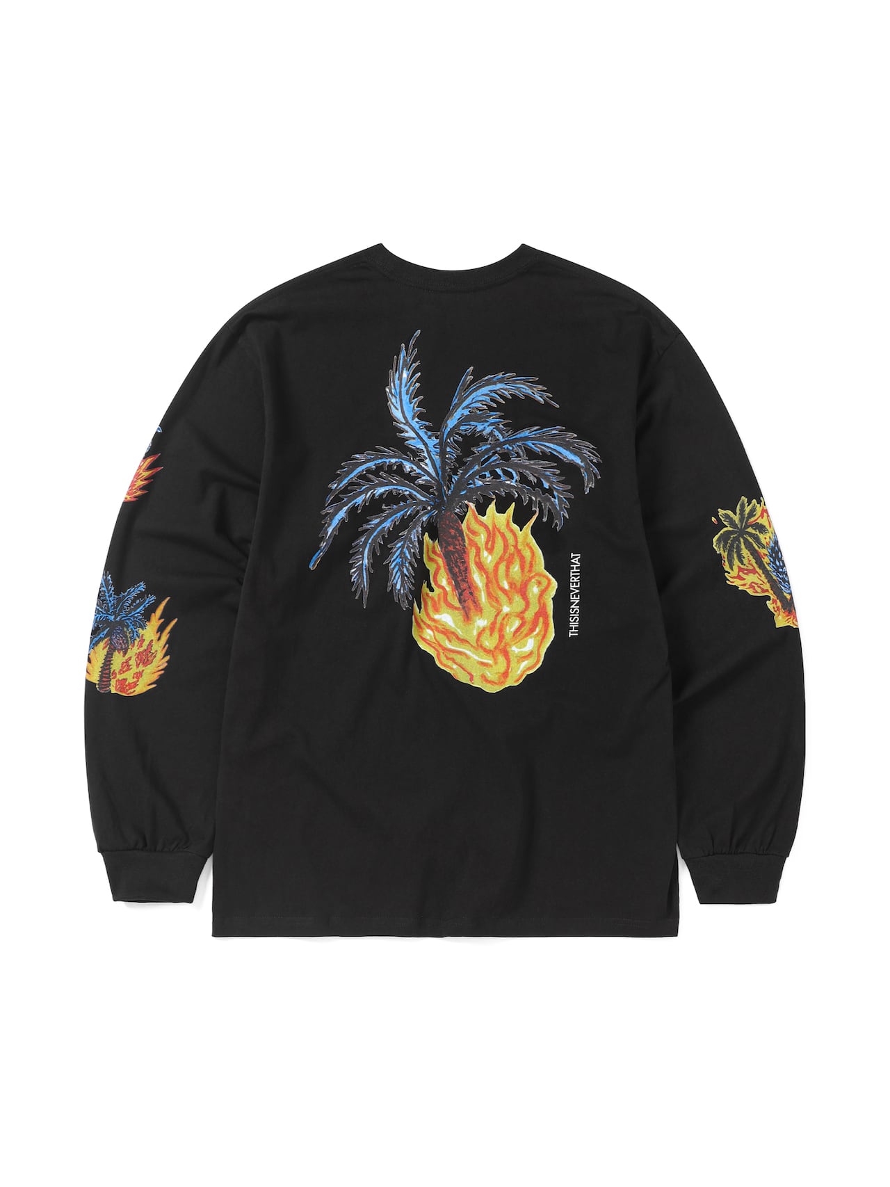 thisisneverthat - Burning Palm Tree L/S Tee (Off Black) product image 5 | TRAB K-Fashion Australia