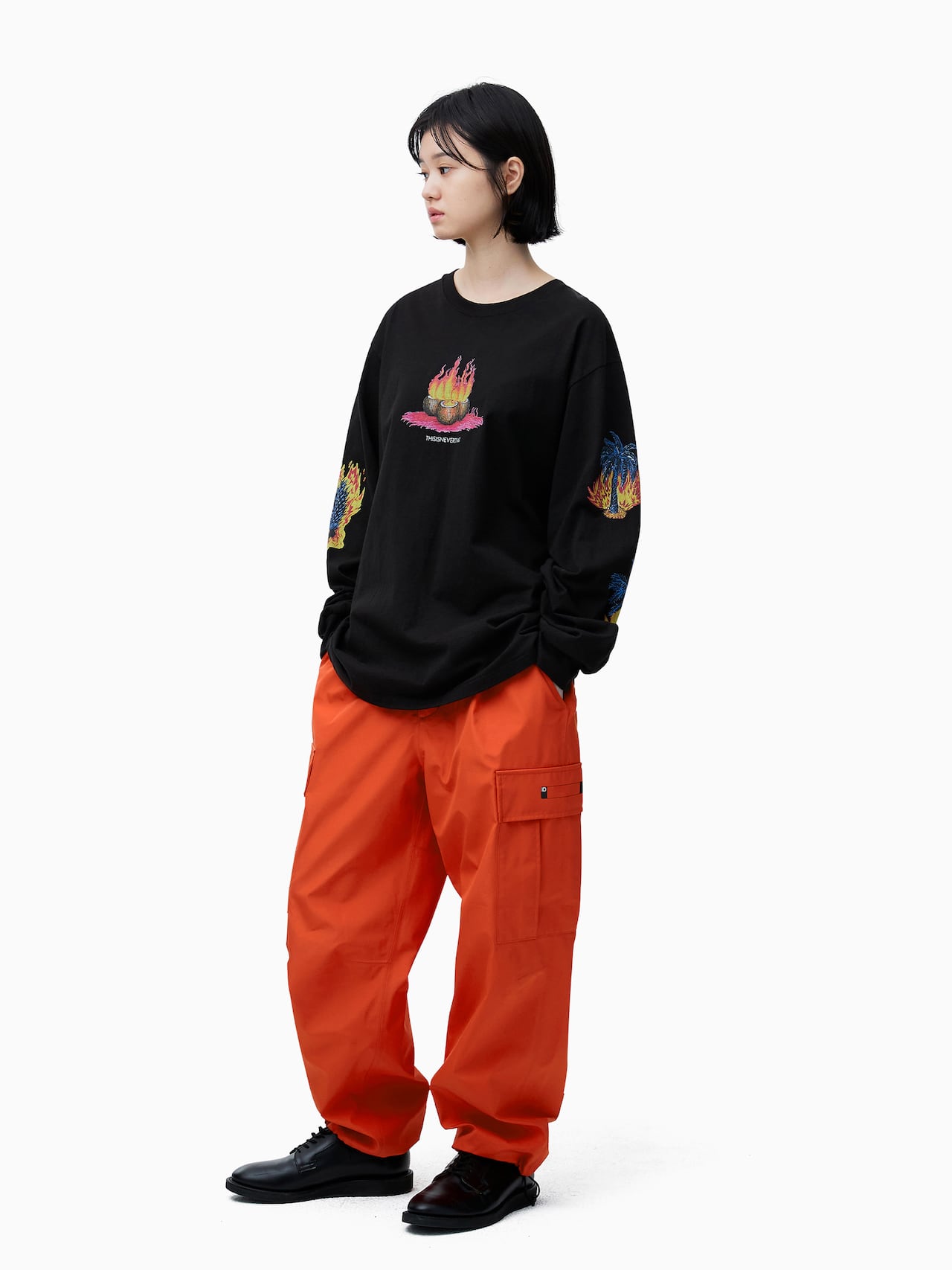 thisisneverthat - Burning Palm Tree L/S Tee (Off Black) product image 6 | TRAB K-Fashion Australia