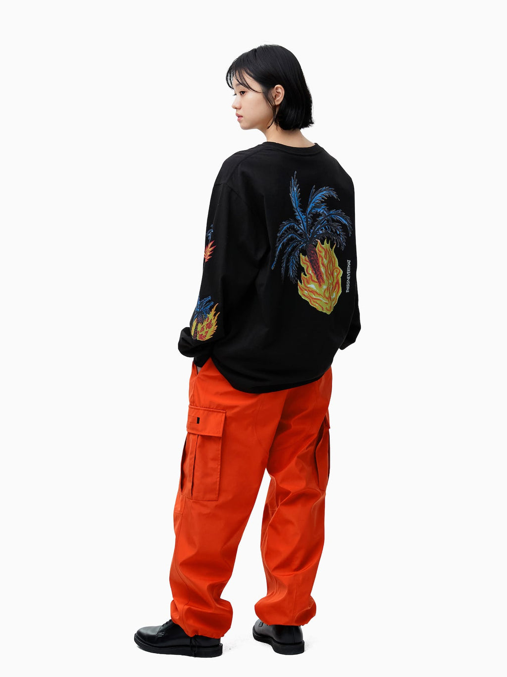 thisisneverthat - Burning Palm Tree L/S Tee (Black) product image 7 | TRAB K-Fashion Australia