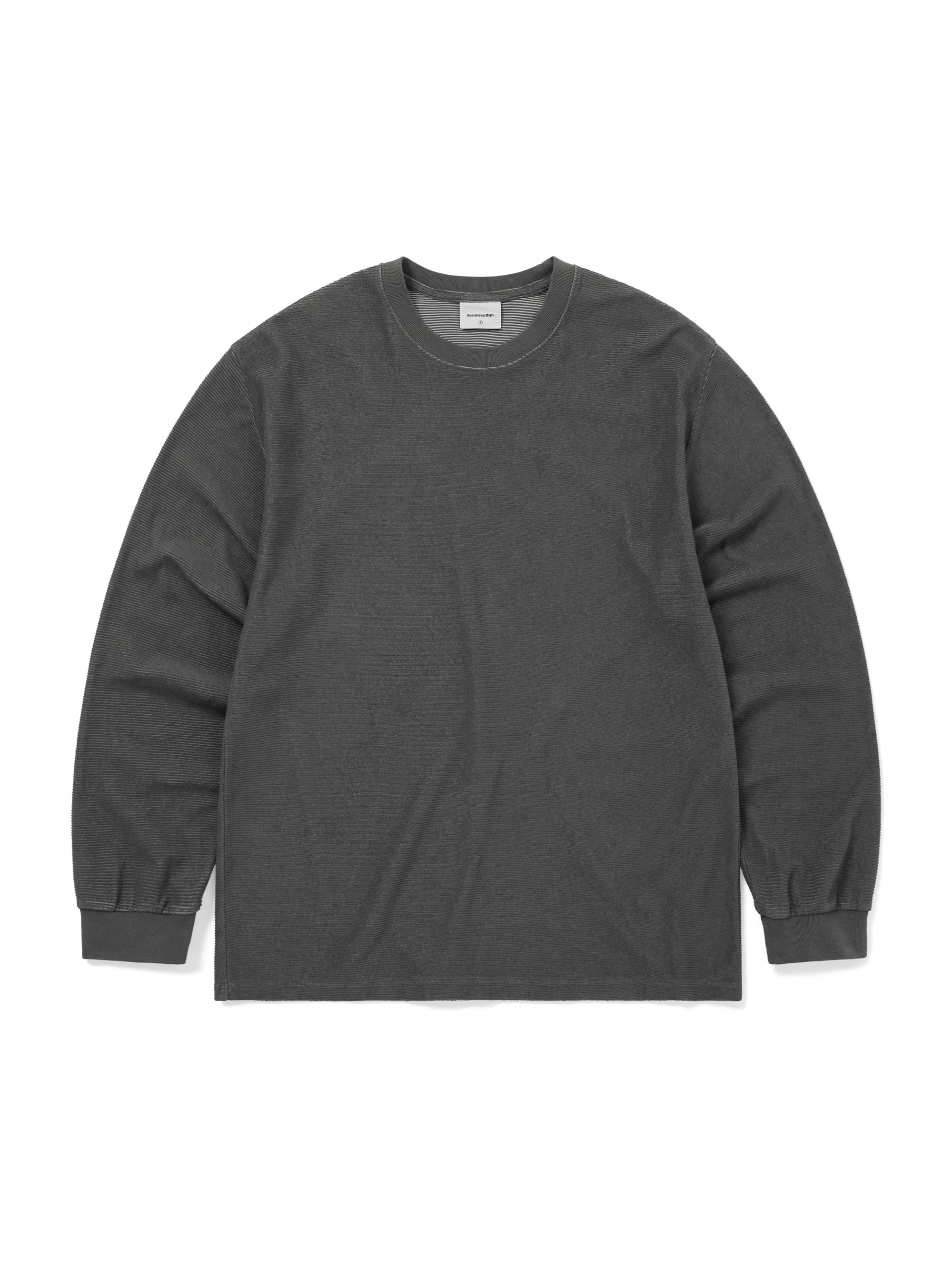 thisisneverthat - C-Logo Wale L/S Tee (Charcoal) product image 2 | TRAB K-Fashion Australia