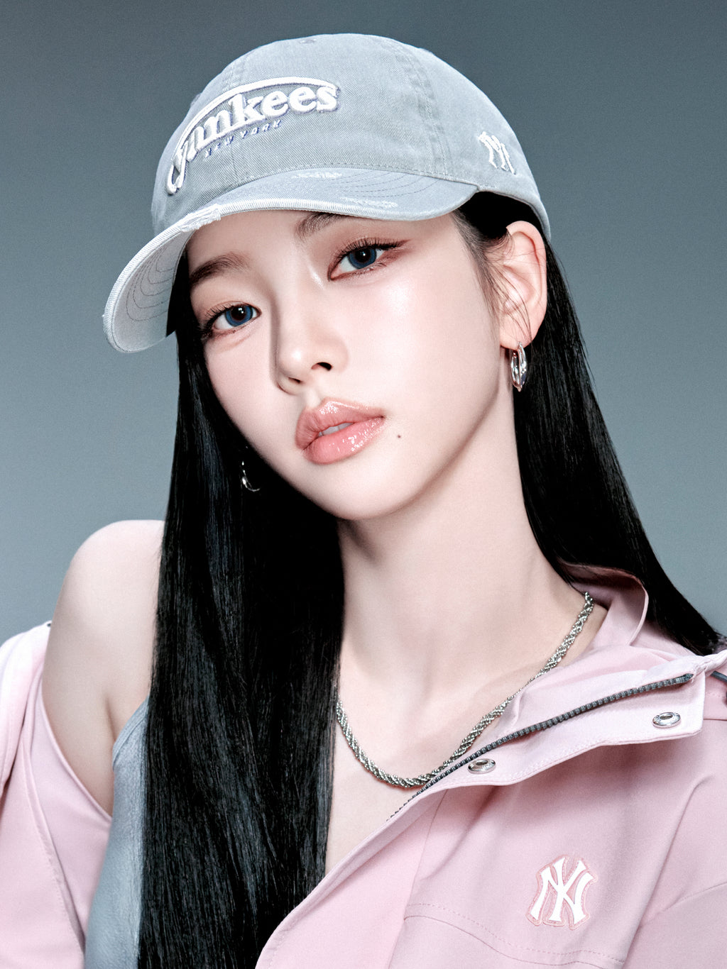 MLB Korea - MLB Vintage Damage Curve Logo Unstructured Ball Cap New York Yankees (Gray) product image 1 | TRAB K-Fashion Australia