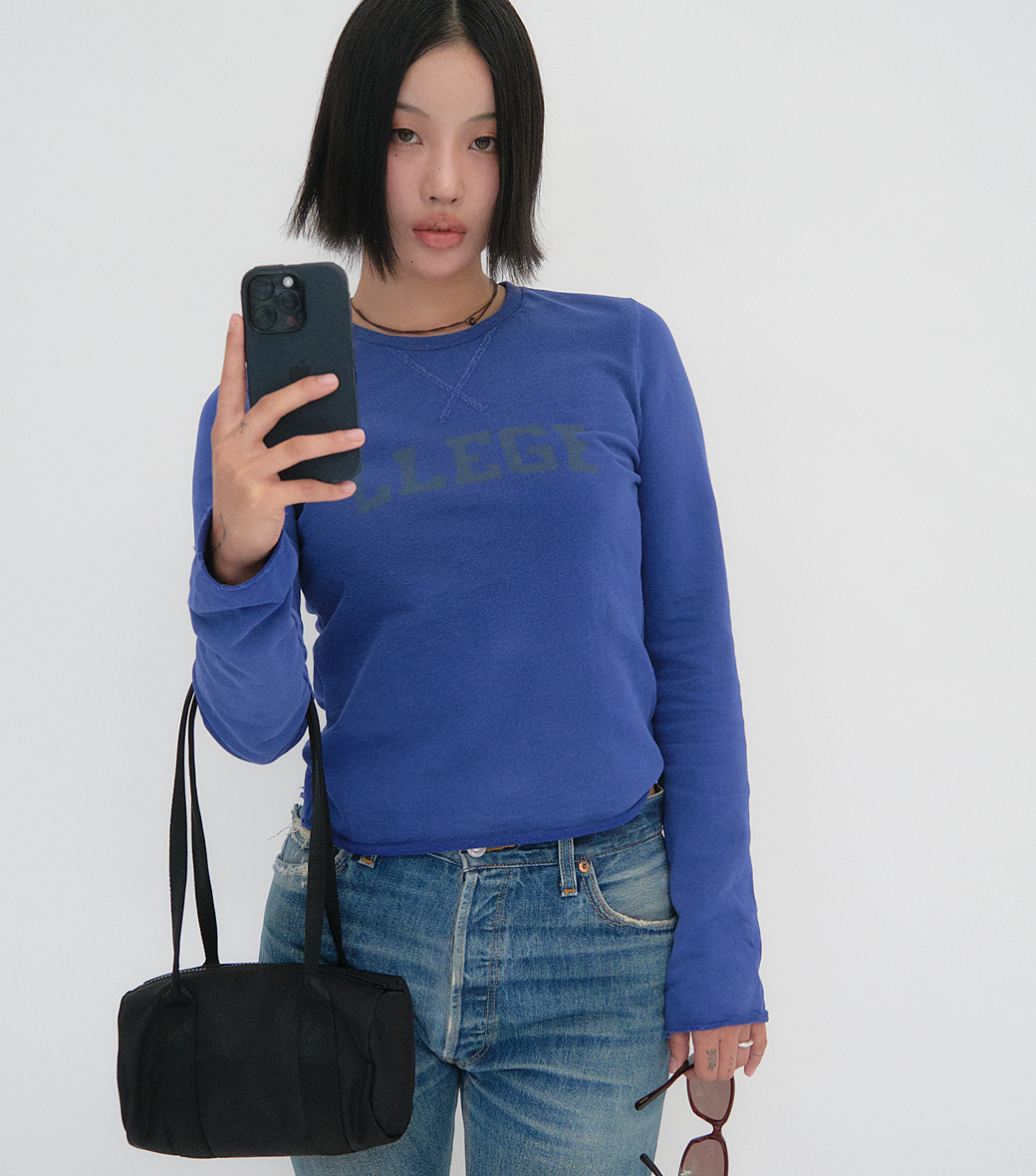 Llege - Classic Logo Long Sleeve Slim Top (Purple Blue) product image 5 | TRAB K-Fashion Australia