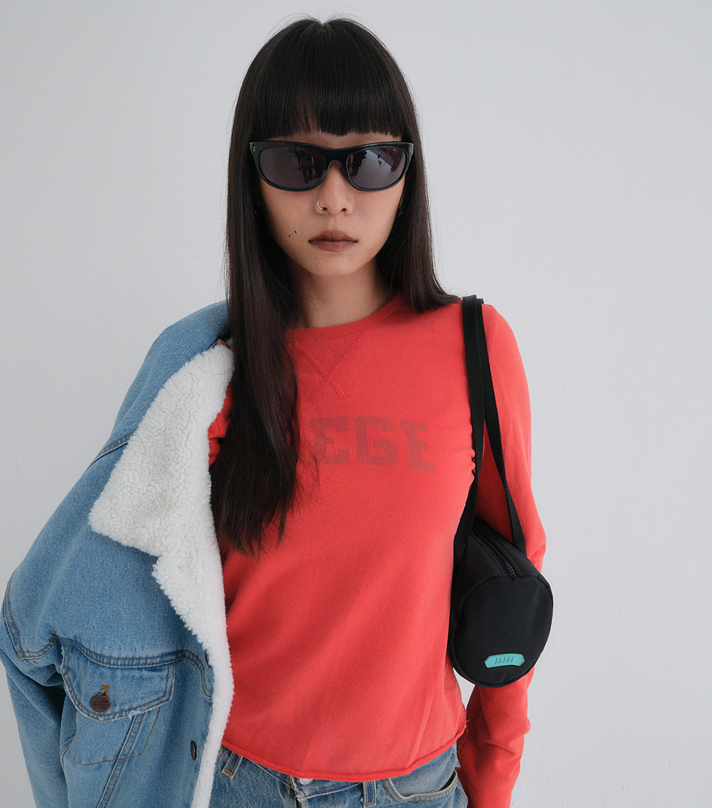 Llege - Classic Logo Long Sleeve Slim Top (Red) product image 5 | TRAB K-Fashion Australia