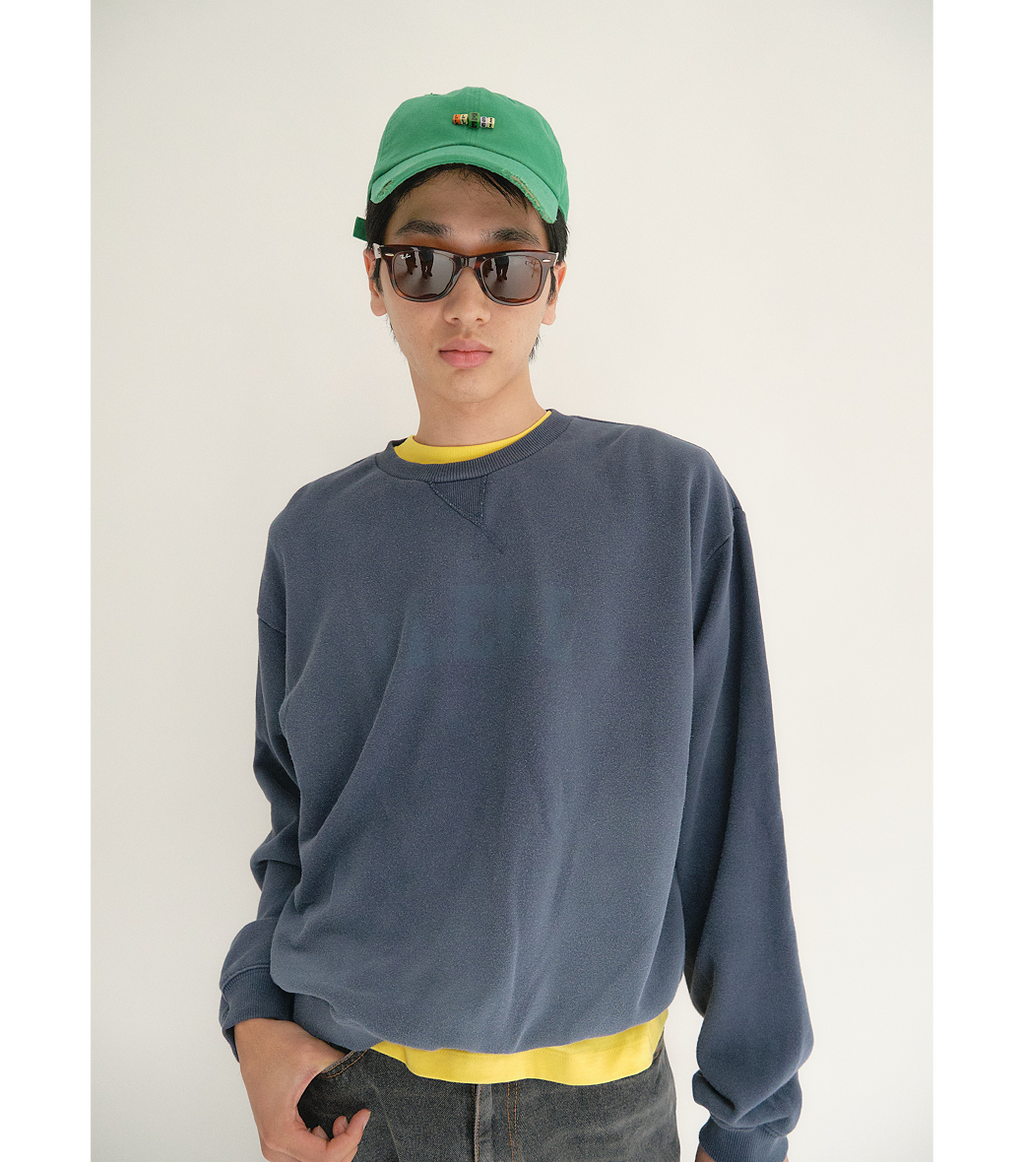 Llege - Classic Logo Vintage Effect Sweatshirt (Navy) product image 6 | TRAB K-Fashion Australia