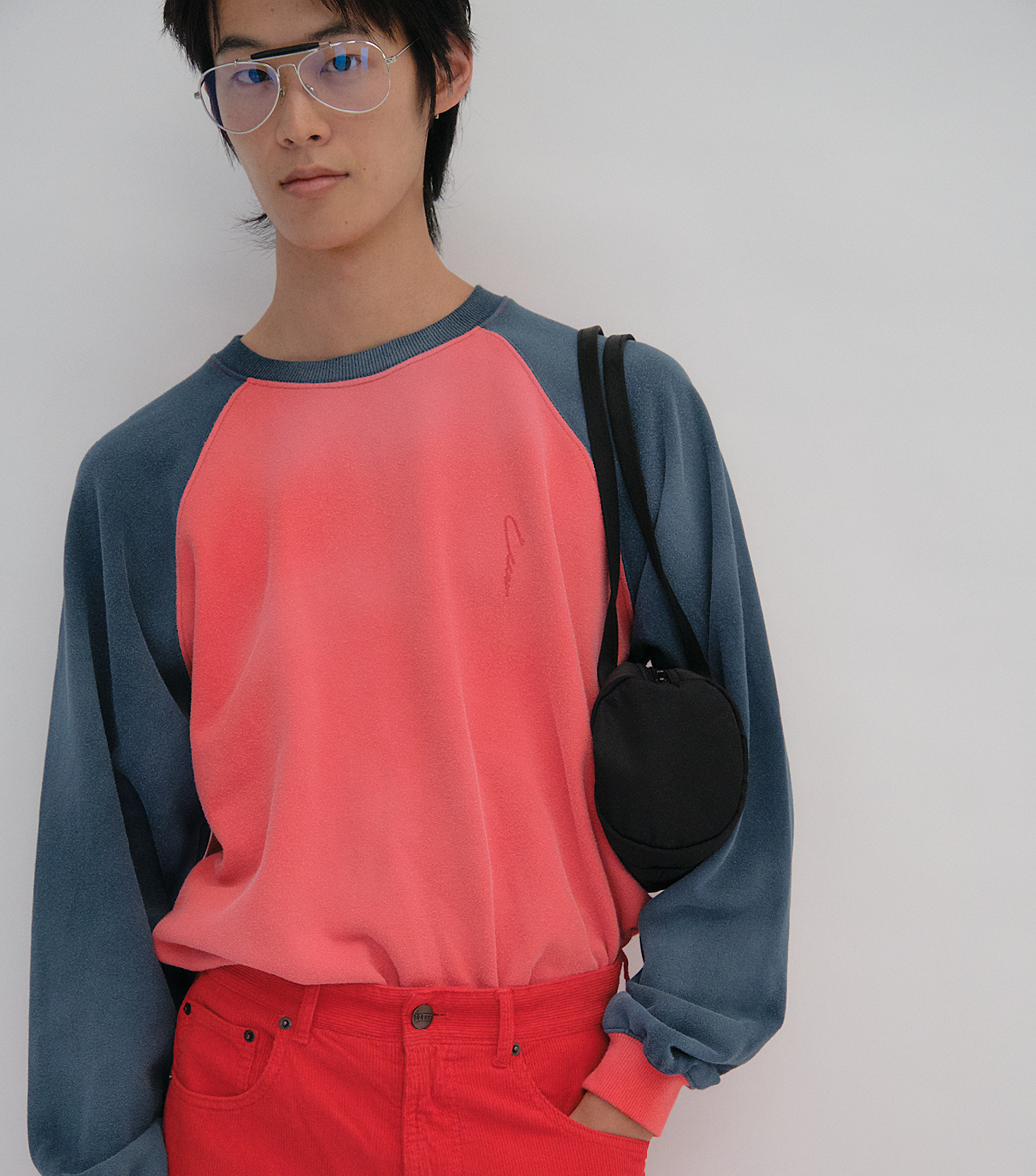 Llege - Contrast Raglan Vintage Sweatshirt (Red) product image 6 | TRAB K-Fashion Australia