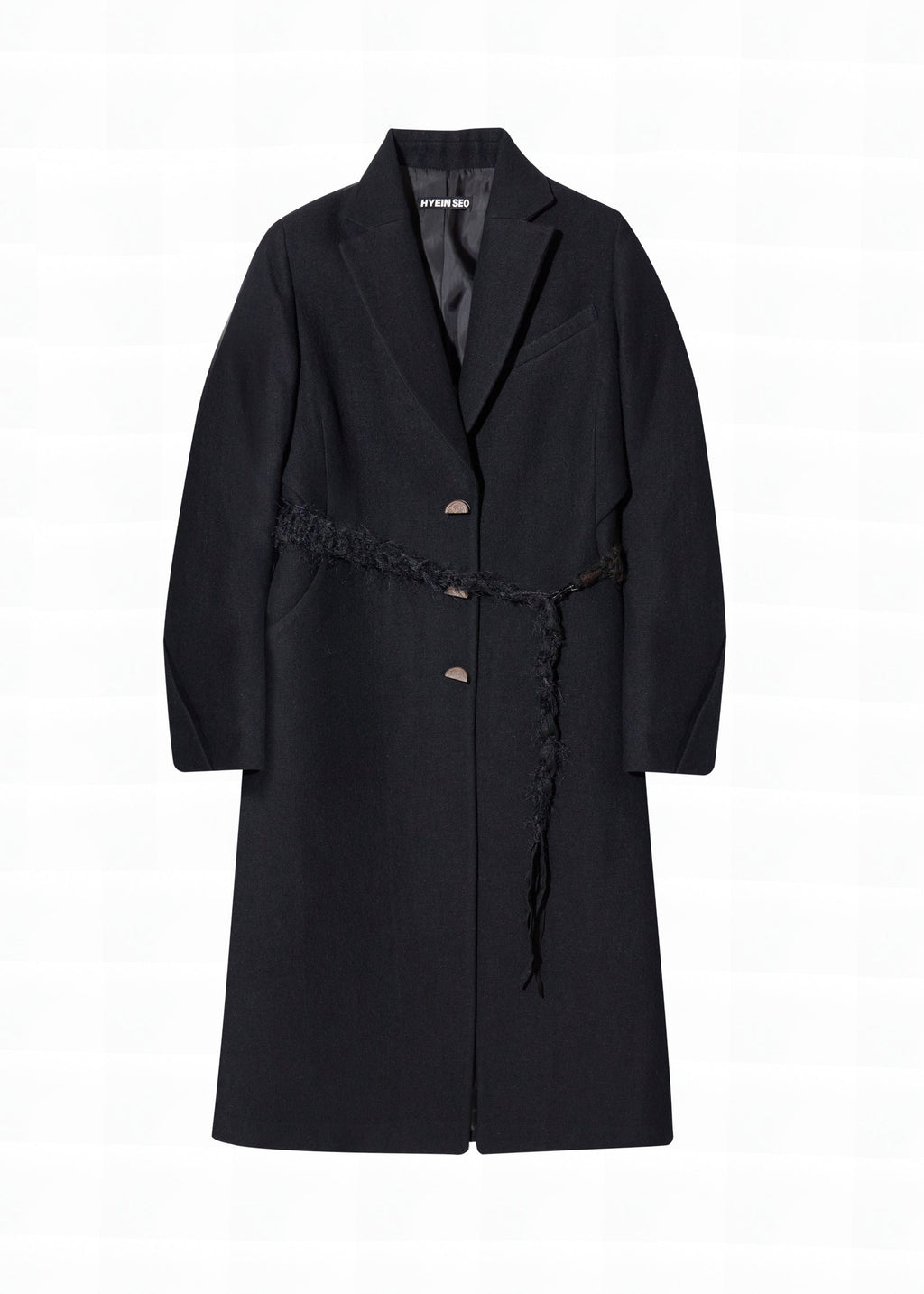 Hyein Seo - Ceramic Button Long Coat (Black) product image 4 | TRAB K-Fashion Australia