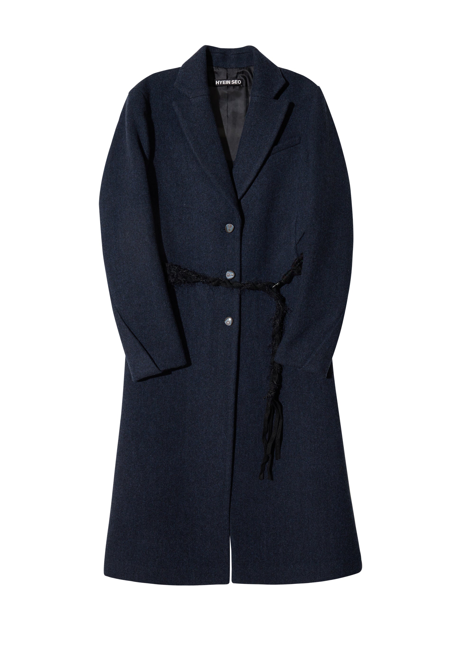 Hyein Seo - Ceramic Button Long Coat (Navy) product image 5 | TRAB K-Fashion Australia