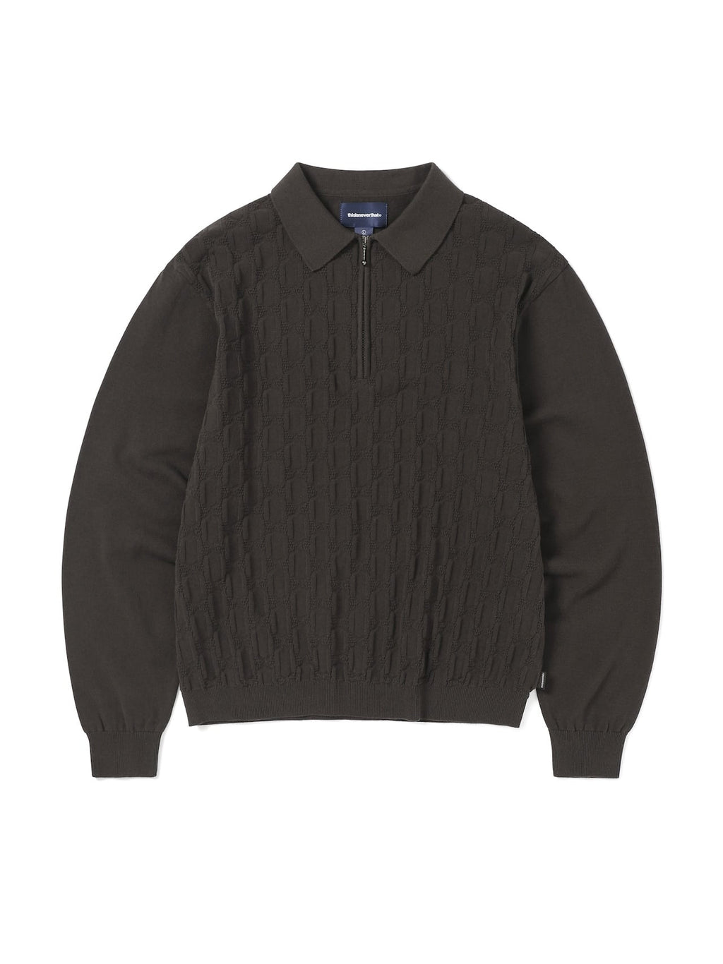 thisisneverthat - Cable Knit Zip Polo (Brown) product image 1 | TRAB K-Fashion Australia