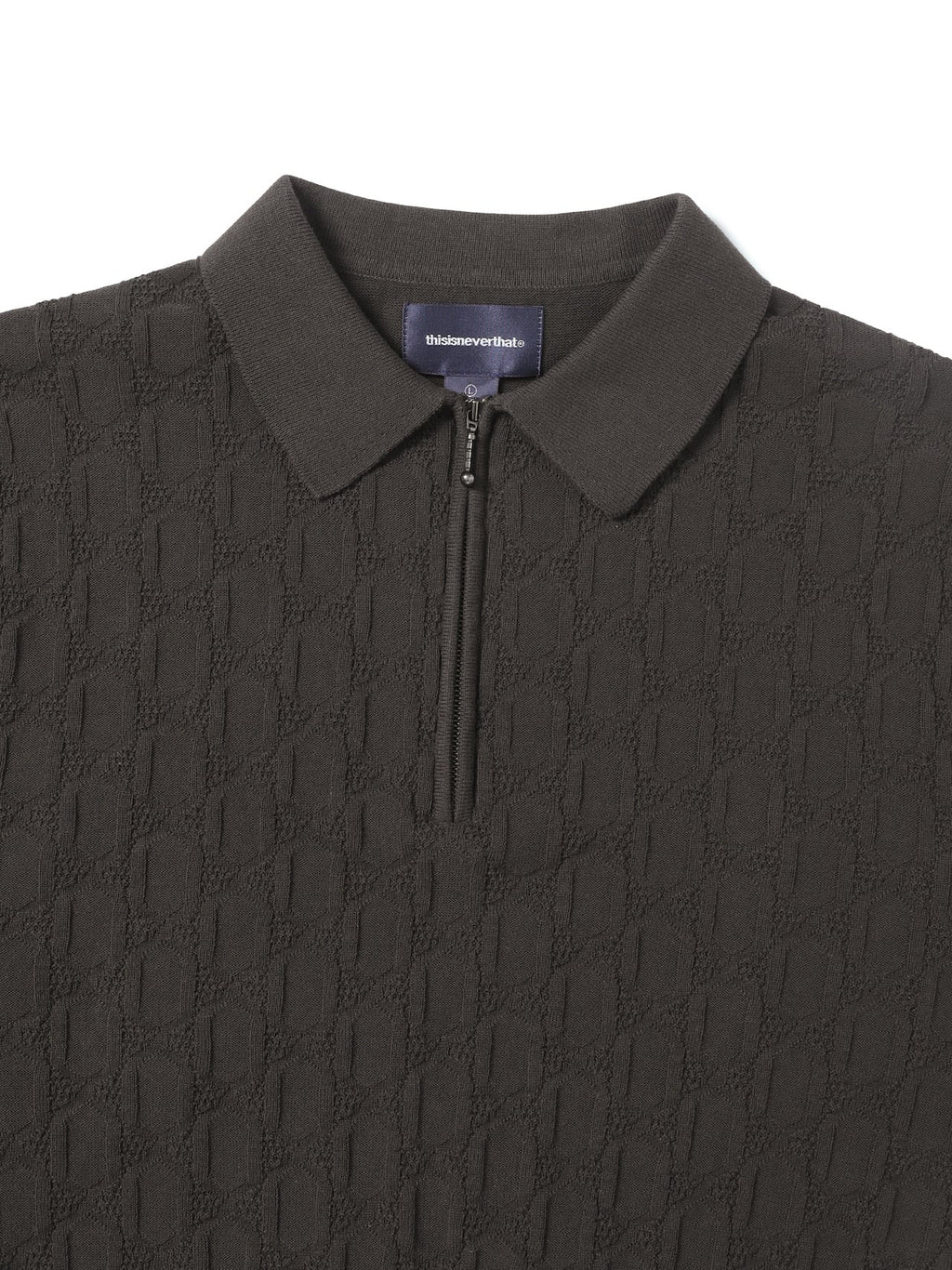 thisisneverthat - Cable Knit Zip Polo (Brown) product image 2 | TRAB K-Fashion Australia