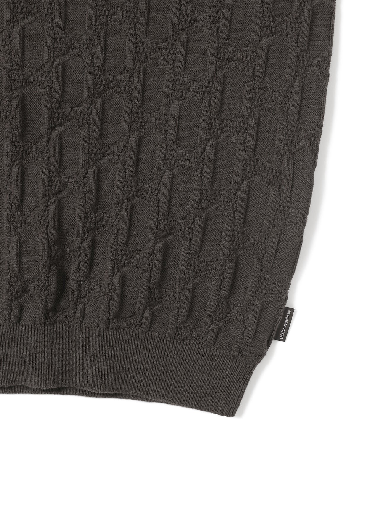 thisisneverthat - Cable Knit Zip Polo (Brown) product image 3 | TRAB K-Fashion Australia