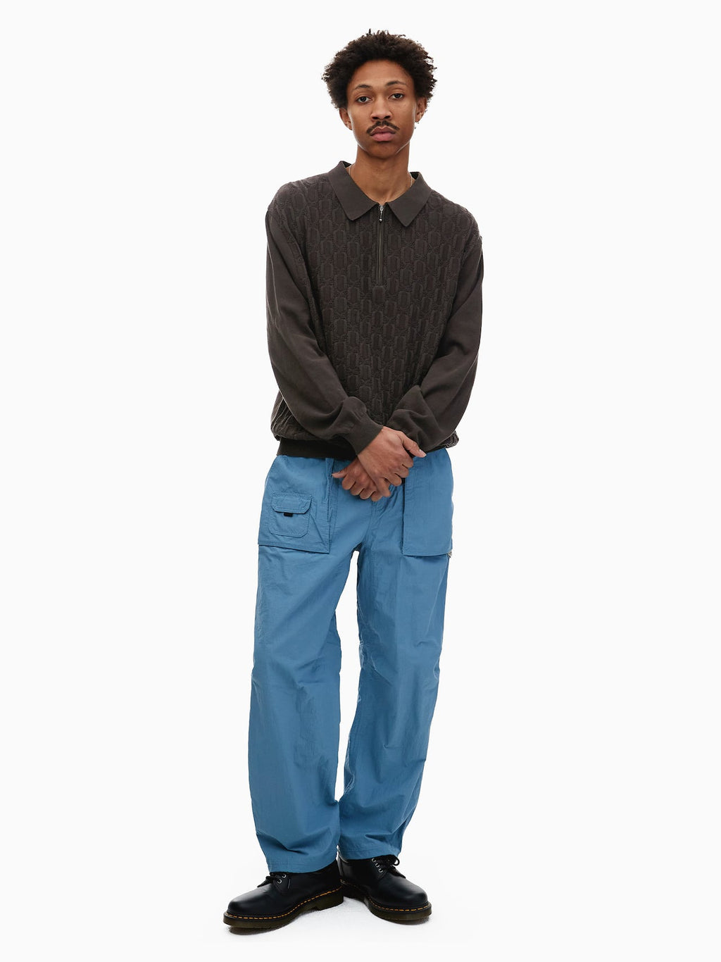 thisisneverthat - Cable Knit Zip Polo (Brown) product image 6 | TRAB K-Fashion Australia