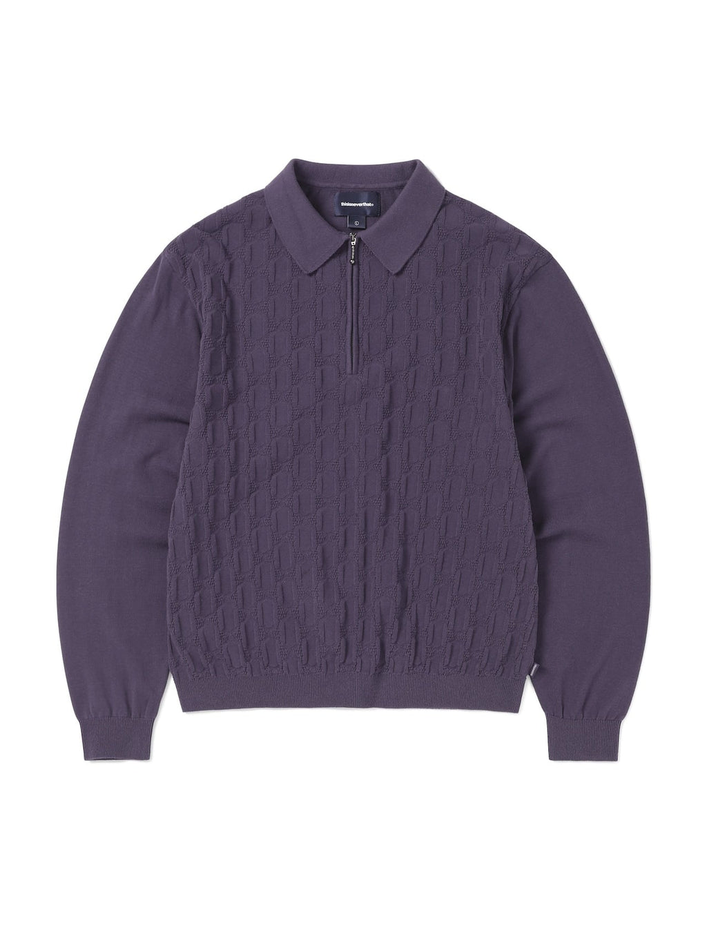 thisisneverthat - Cable Knit Zip Polo (Violet) product image 1 | TRAB K-Fashion Australia