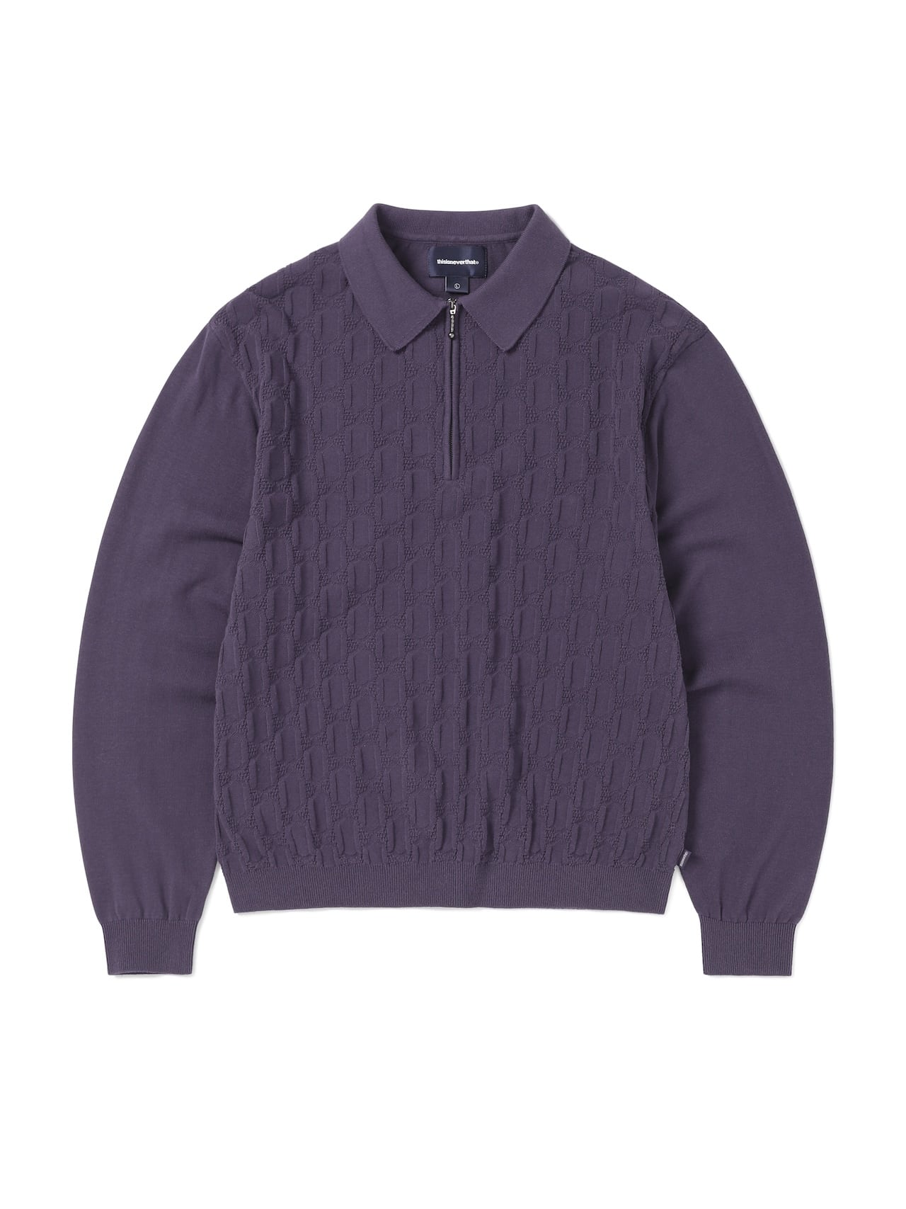 thisisneverthat - Cable Knit Zip Polo (Violet) product image 1 | TRAB K-Fashion Australia