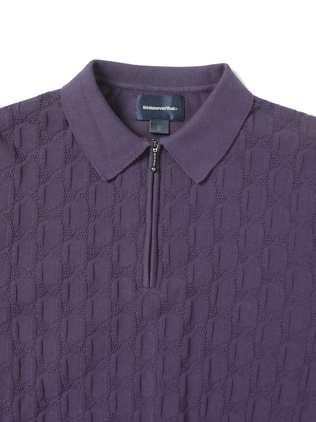 thisisneverthat - Cable Knit Zip Polo (Violet) product image 2 | TRAB K-Fashion Australia