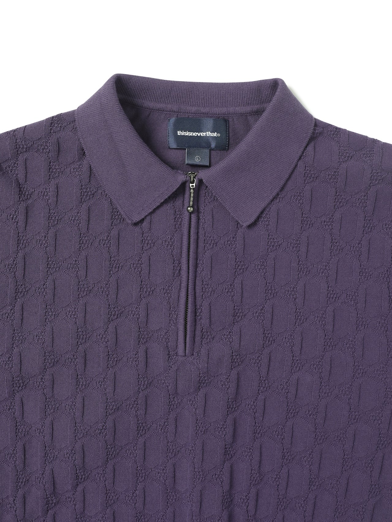 thisisneverthat - Cable Knit Zip Polo (Violet) product image 2 | TRAB K-Fashion Australia
