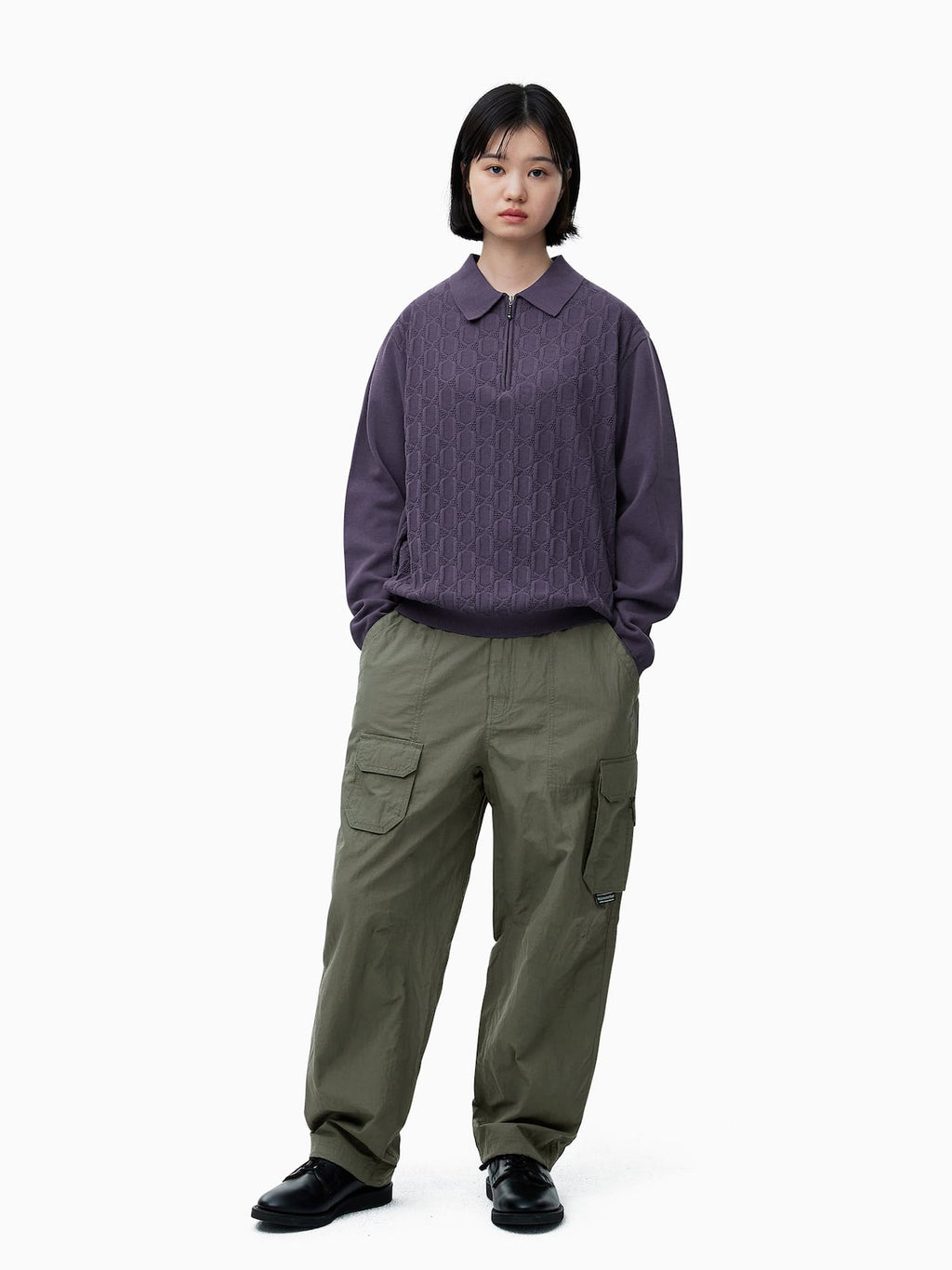 thisisneverthat - Cable Knit Zip Polo (Violet) product image 7 | TRAB K-Fashion Australia