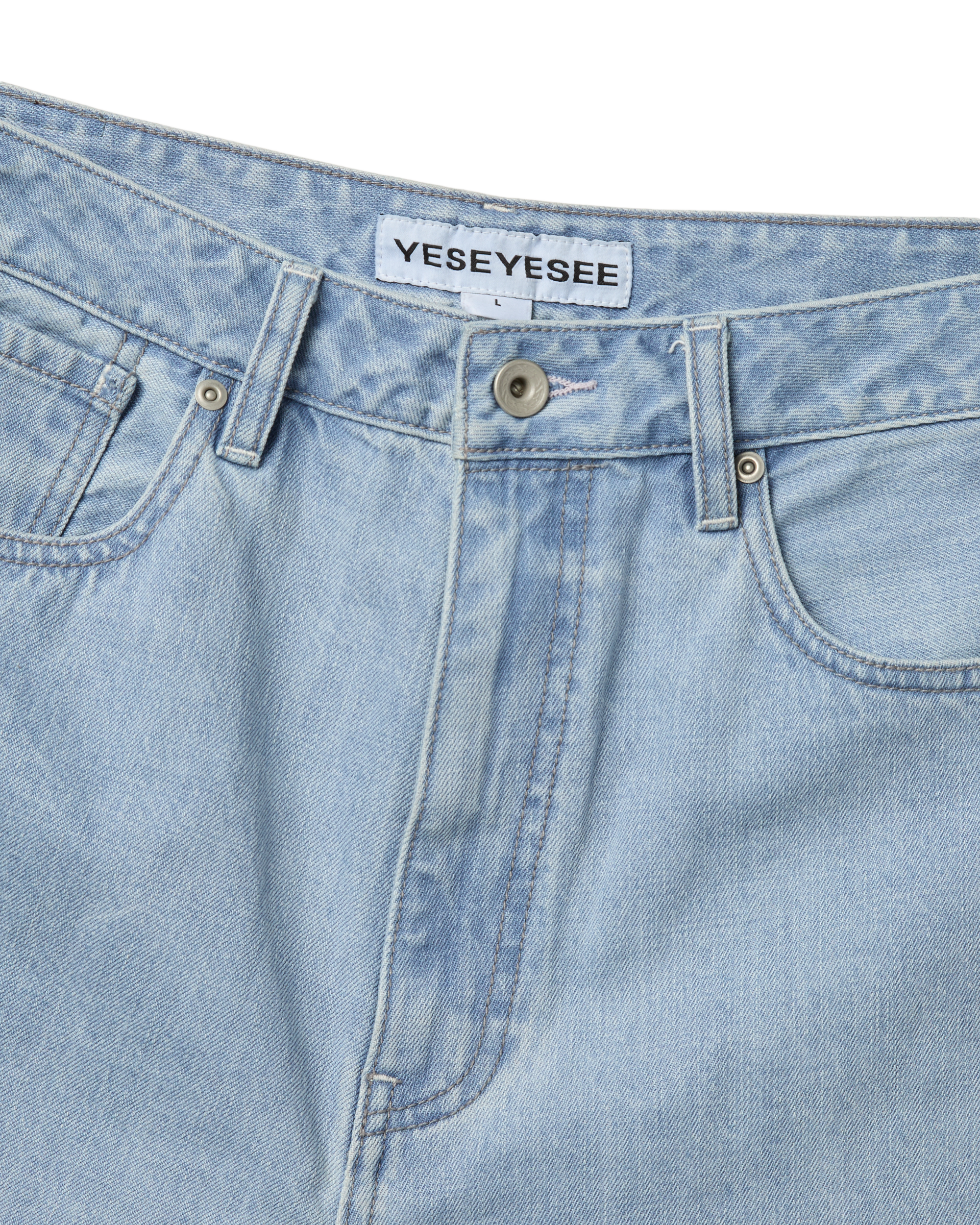 yeseyesee - Calf Cut Jort (Light Indigo) product image 3 | TRAB K-Fashion Australia