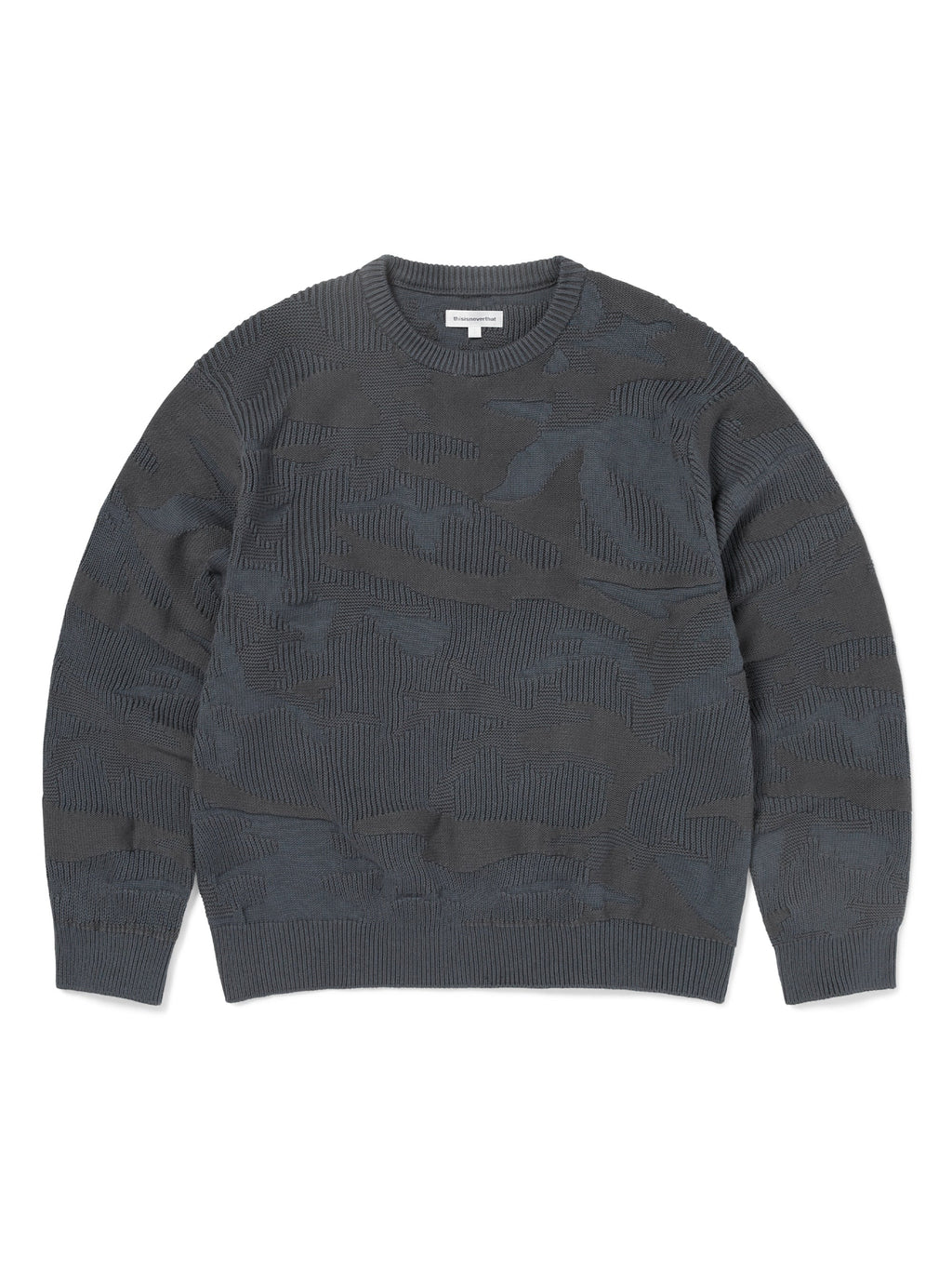 thisisneverthat - Camouflage Jacquard Knit Crew (Dark Navy) product image 1 | TRAB K-Fashion Australia
