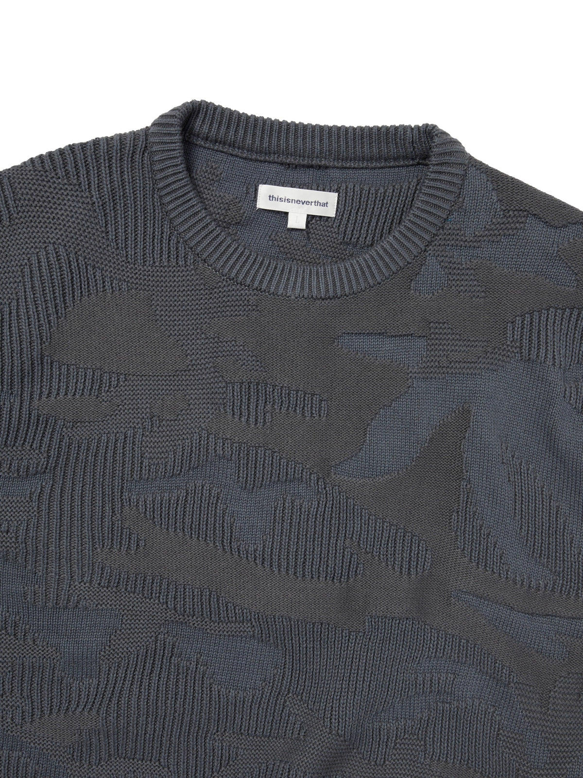 thisisneverthat - Camouflage Jacquard Knit Crew (Dark Navy) product image 2 | TRAB K-Fashion Australia
