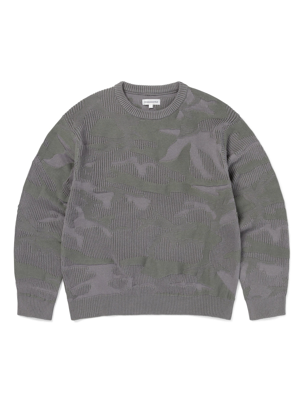 thisisneverthat - Camouflage Jacquard Knit Crew (Faded Purple) product image 1 | TRAB K-Fashion Australia