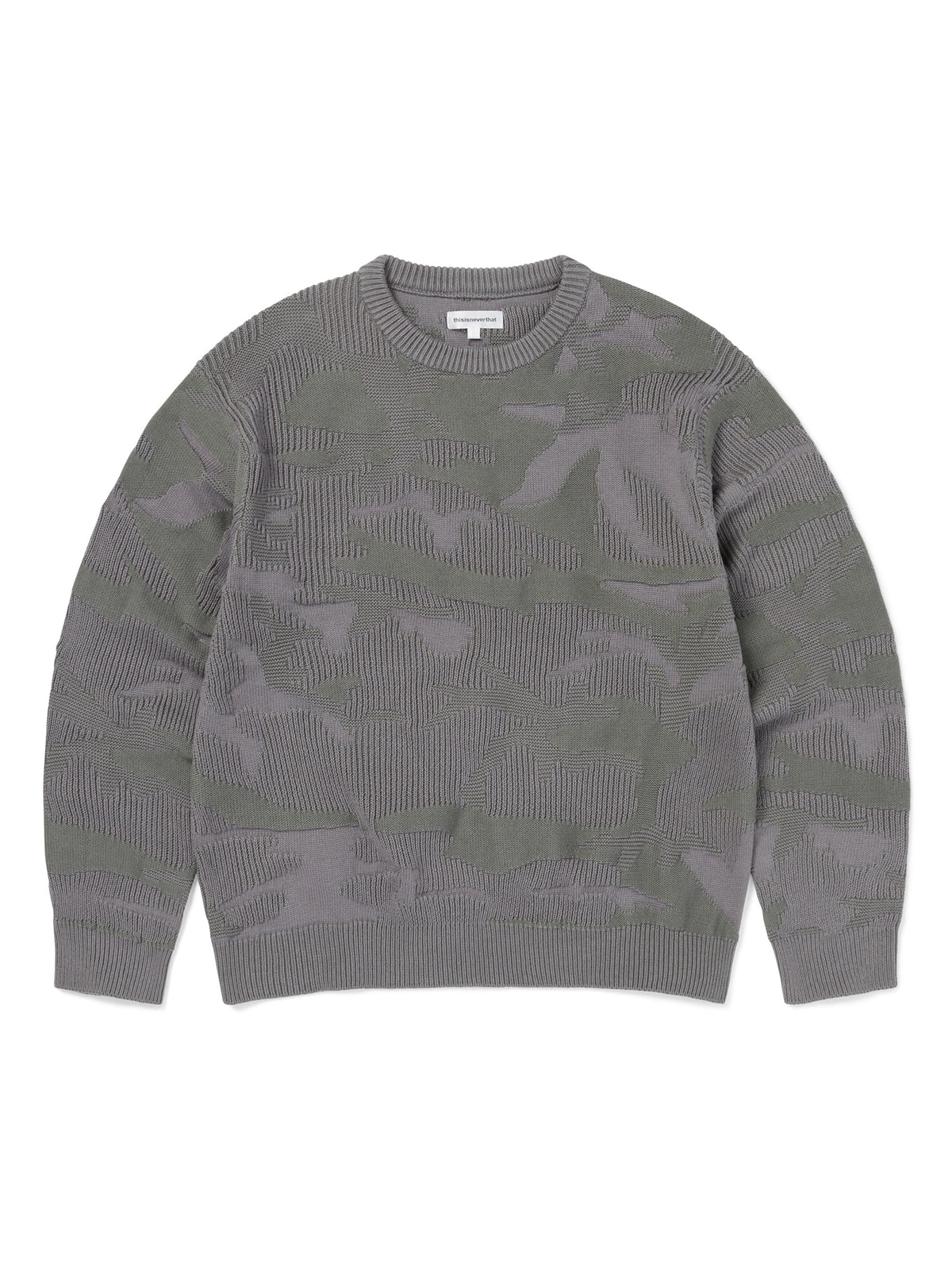 thisisneverthat - Camouflage Jacquard Knit Crew (Faded Purple) product image 1 | TRAB K-Fashion Australia