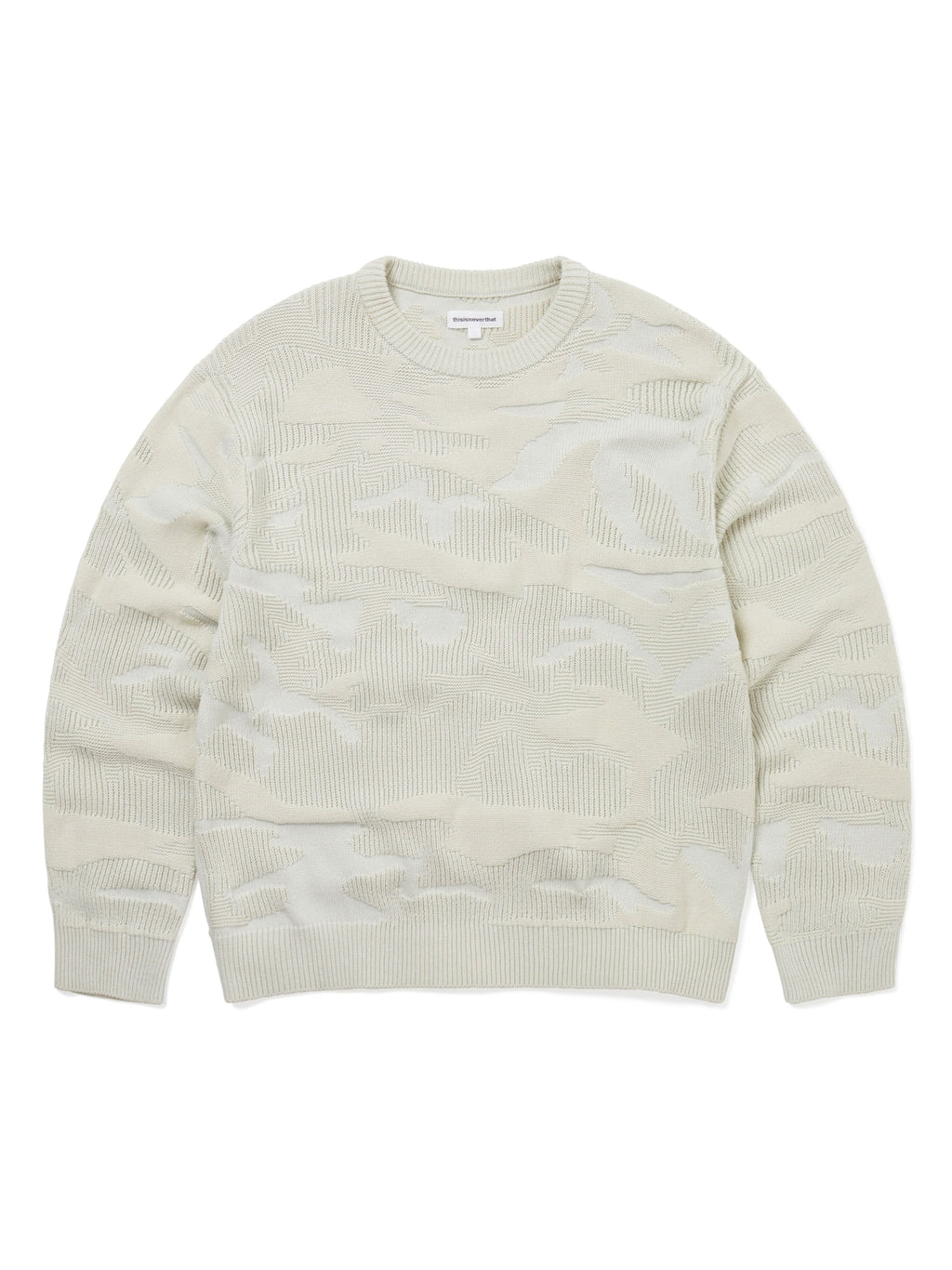 thisisneverthat - Camouflage Jacquard Knit Crew (Natural) product image 1 | TRAB K-Fashion Australia