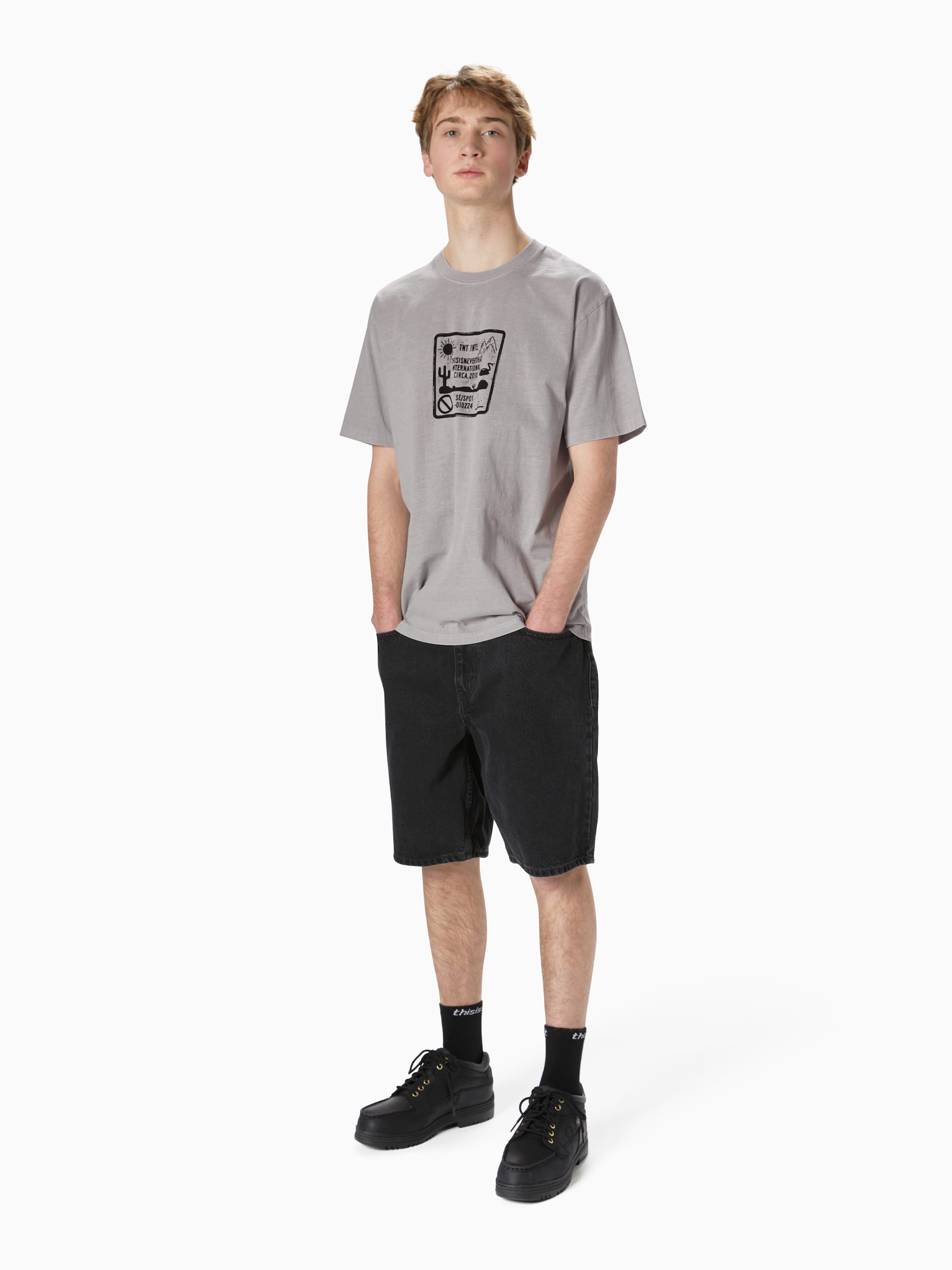 thisisneverthat - Caution Sign Tee (Grey) product image 4 | TRAB K-Fashion Australia
