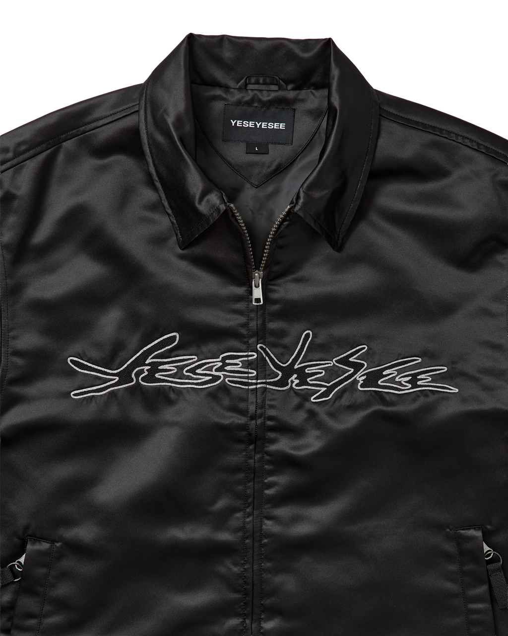 yeseyesee - Chain Stitch Logo Coach Jacket (Black) product image 3 | TRAB K-Fashion Australia