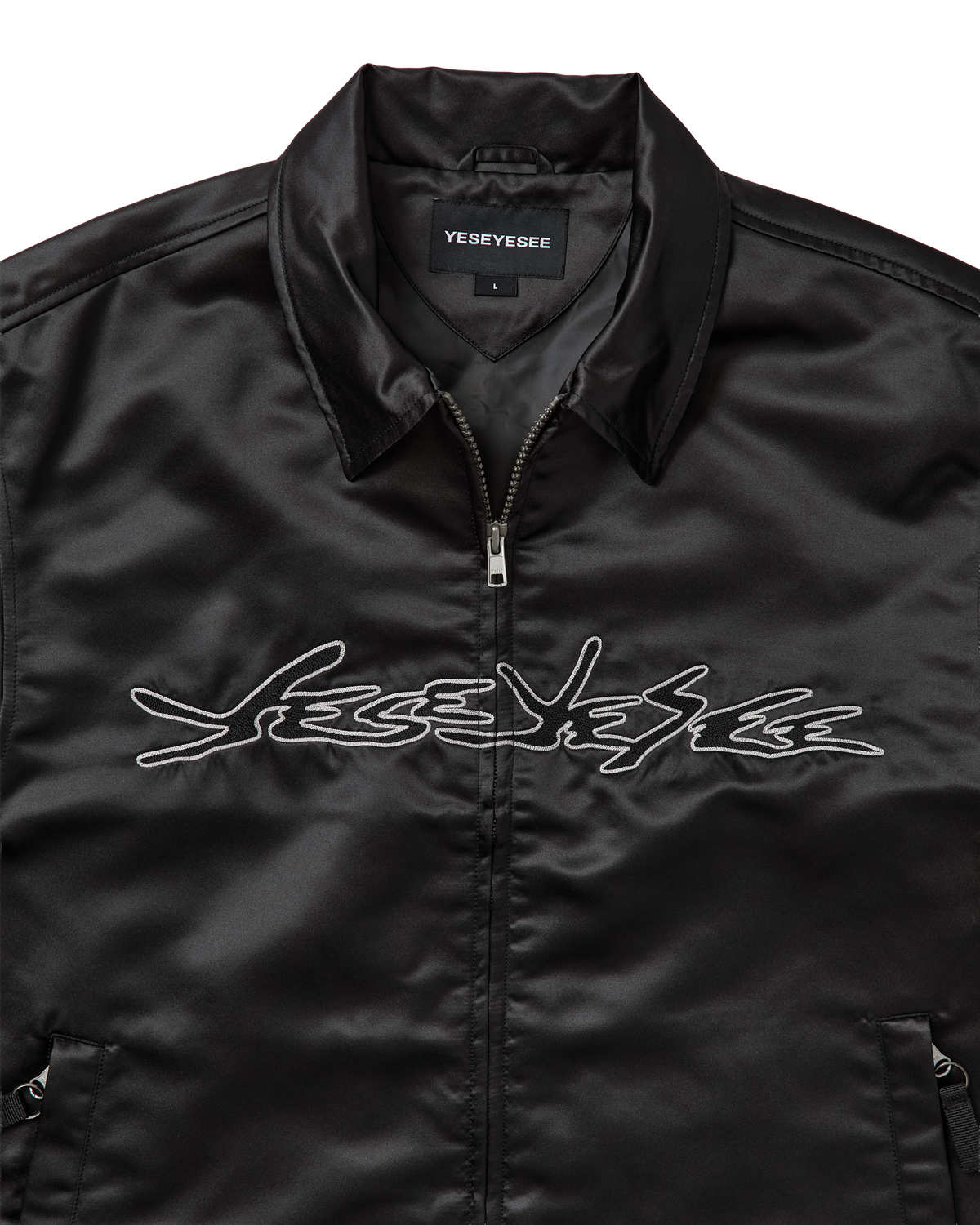 yeseyesee - Chain Stitch Logo Coach Jacket (Black) product image 3 | TRAB K-Fashion Australia
