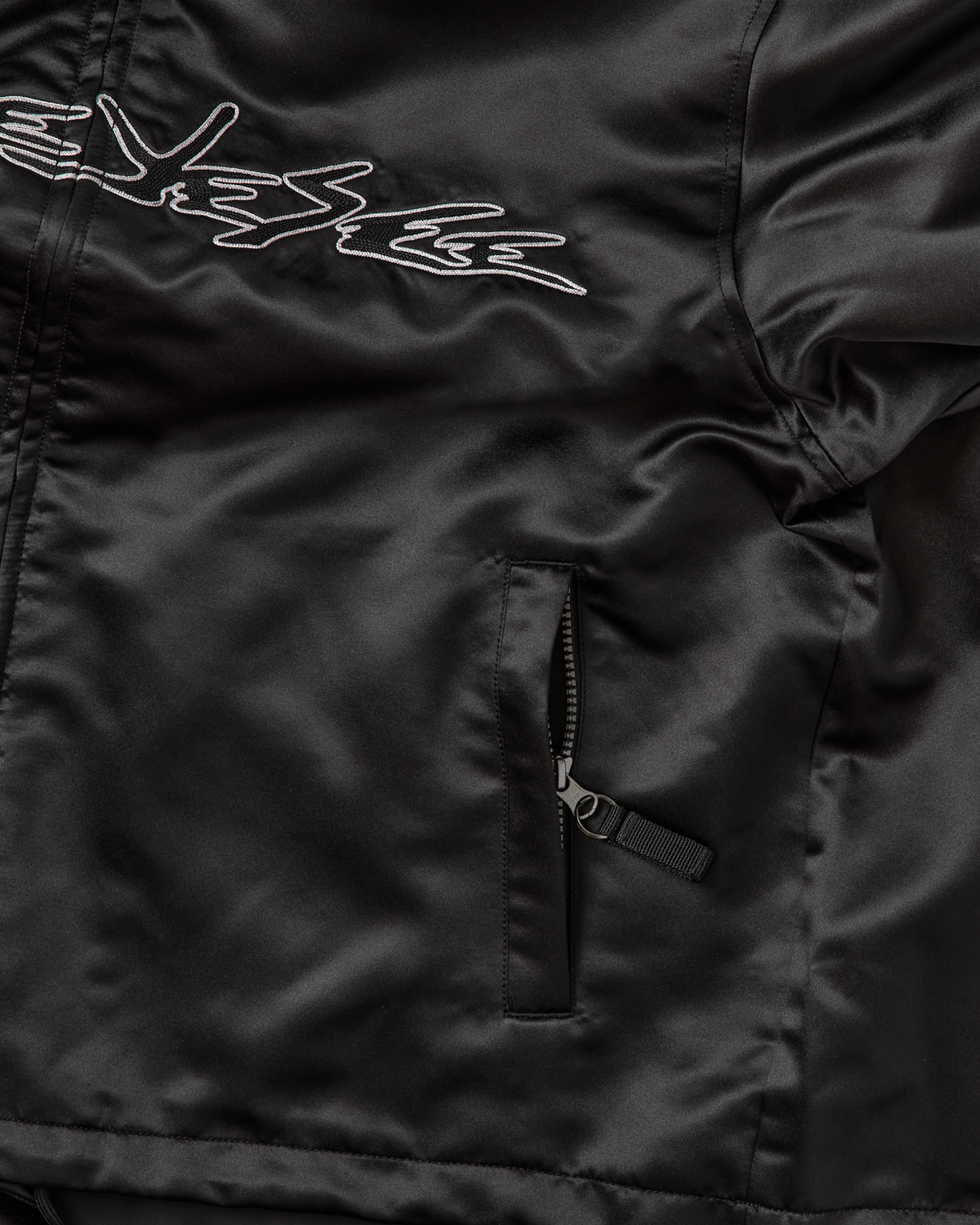 yeseyesee - Chain Stitch Logo Coach Jacket (Black) product image 5 | TRAB K-Fashion Australia