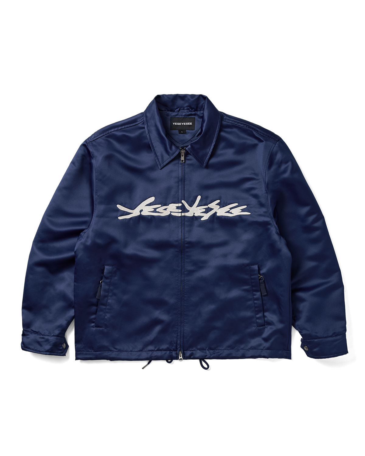 yeseyesee - Chain Stitch Logo Coach Jacket (Navy) product image 1 | TRAB K-Fashion Australia
