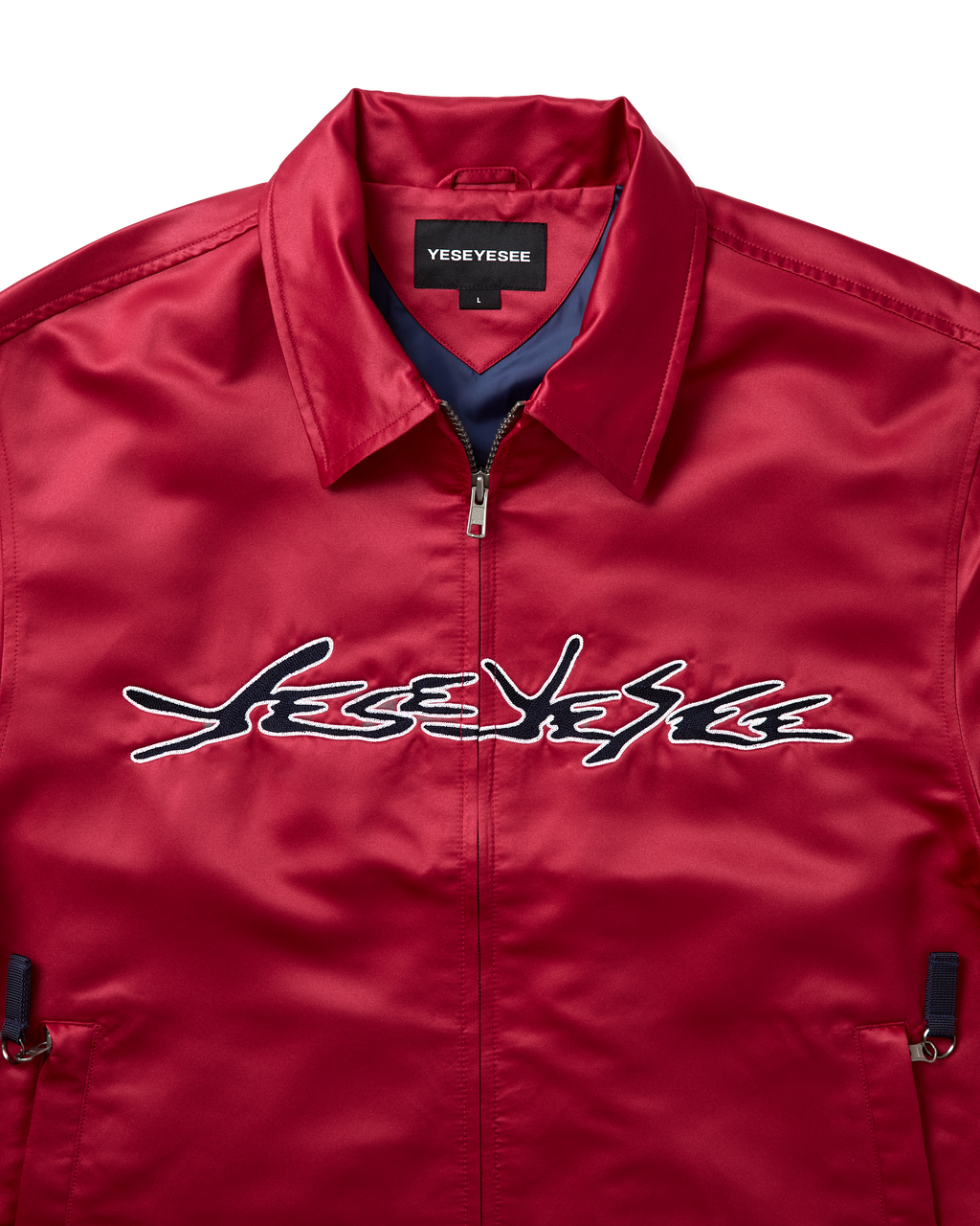 yeseyesee - Chain Stitch Logo Coach Jacket (Red) product image 3 | TRAB K-Fashion Australia