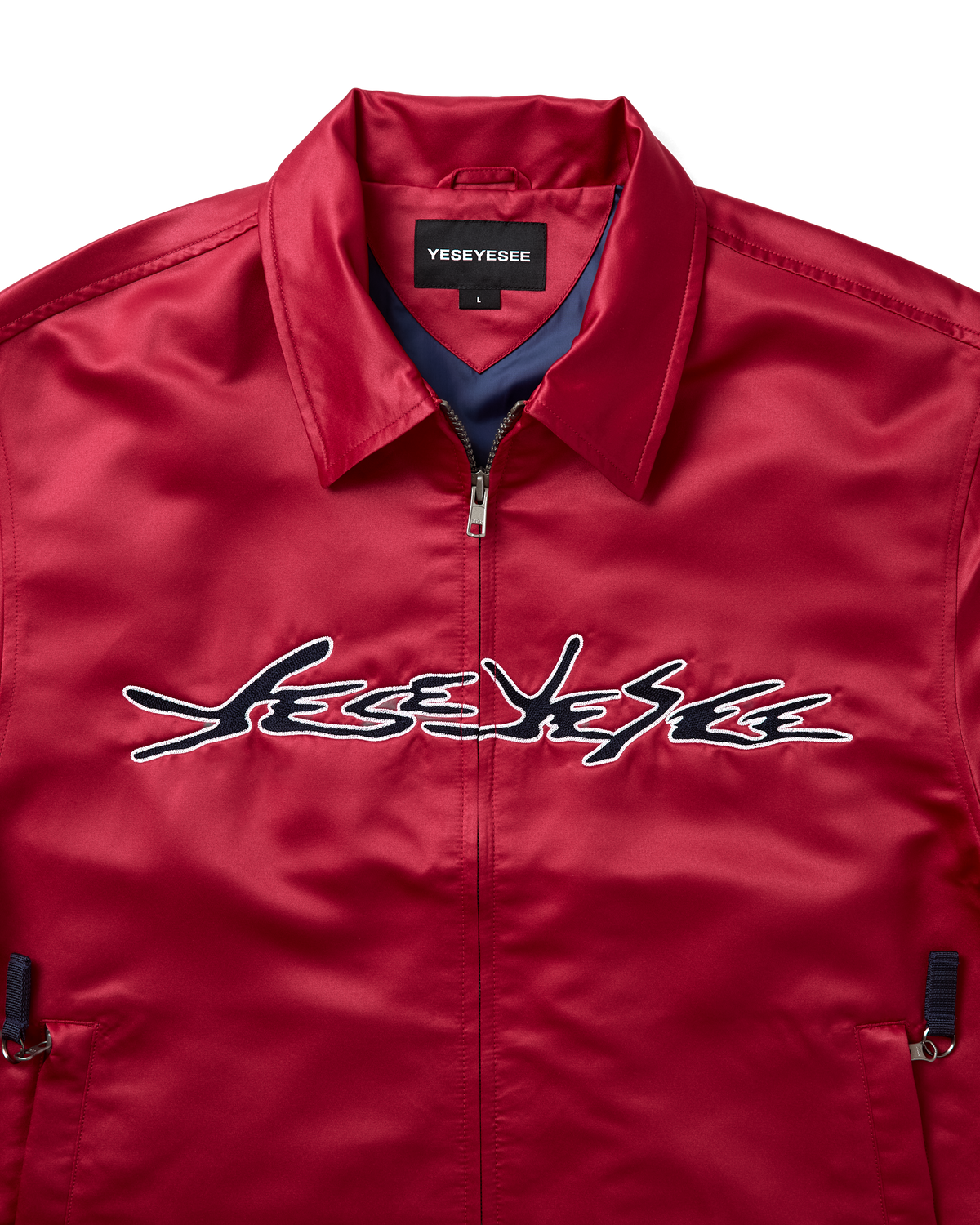 yeseyesee - Chain Stitch Logo Coach Jacket (Red) product image 3 | TRAB K-Fashion Australia