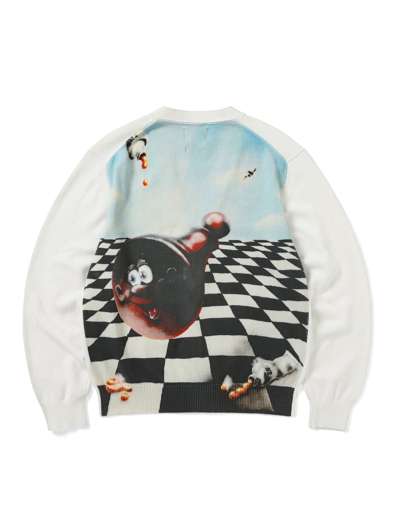 thisisneverthat - Chess Zip Cardigan (White) product image 1 | TRAB K-Fashion Australia