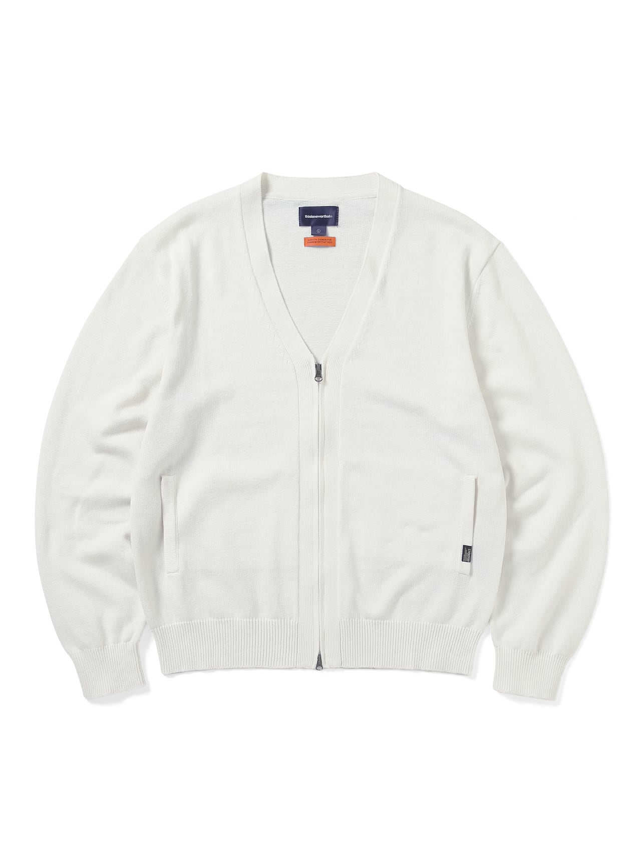 thisisneverthat - Chess Zip Cardigan (White) product image 2 | TRAB K-Fashion Australia