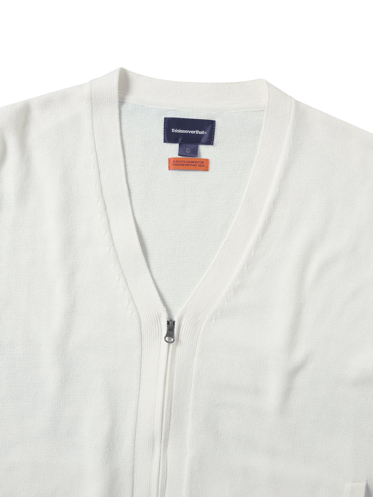 thisisneverthat - Chess Zip Cardigan (White) product image 3 | TRAB K-Fashion Australia