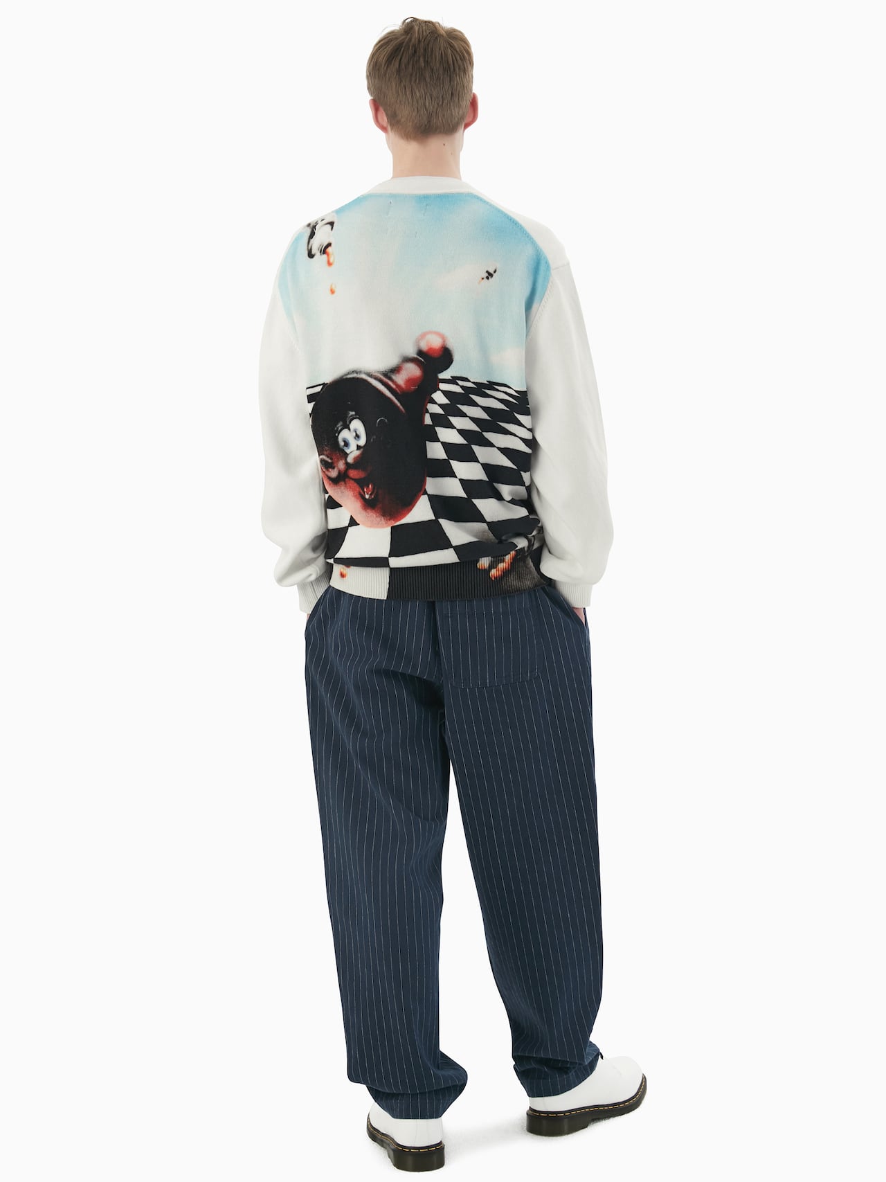 thisisneverthat - Chess Zip Cardigan (White) product image 8 | TRAB K-Fashion Australia