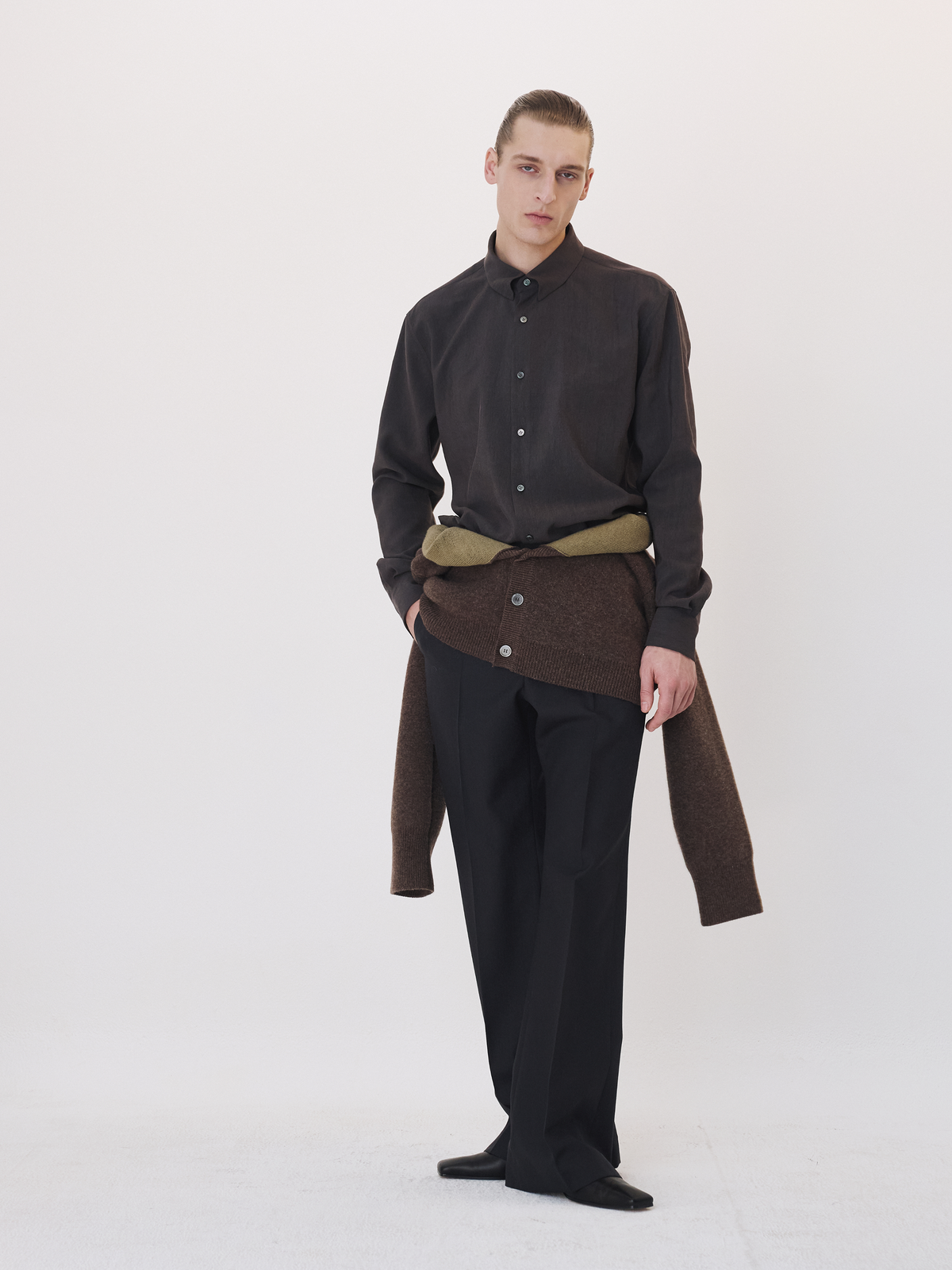 Recto - Collar Detail Shirt (Stone Grey) product image 2 | TRAB K-Fashion Australia