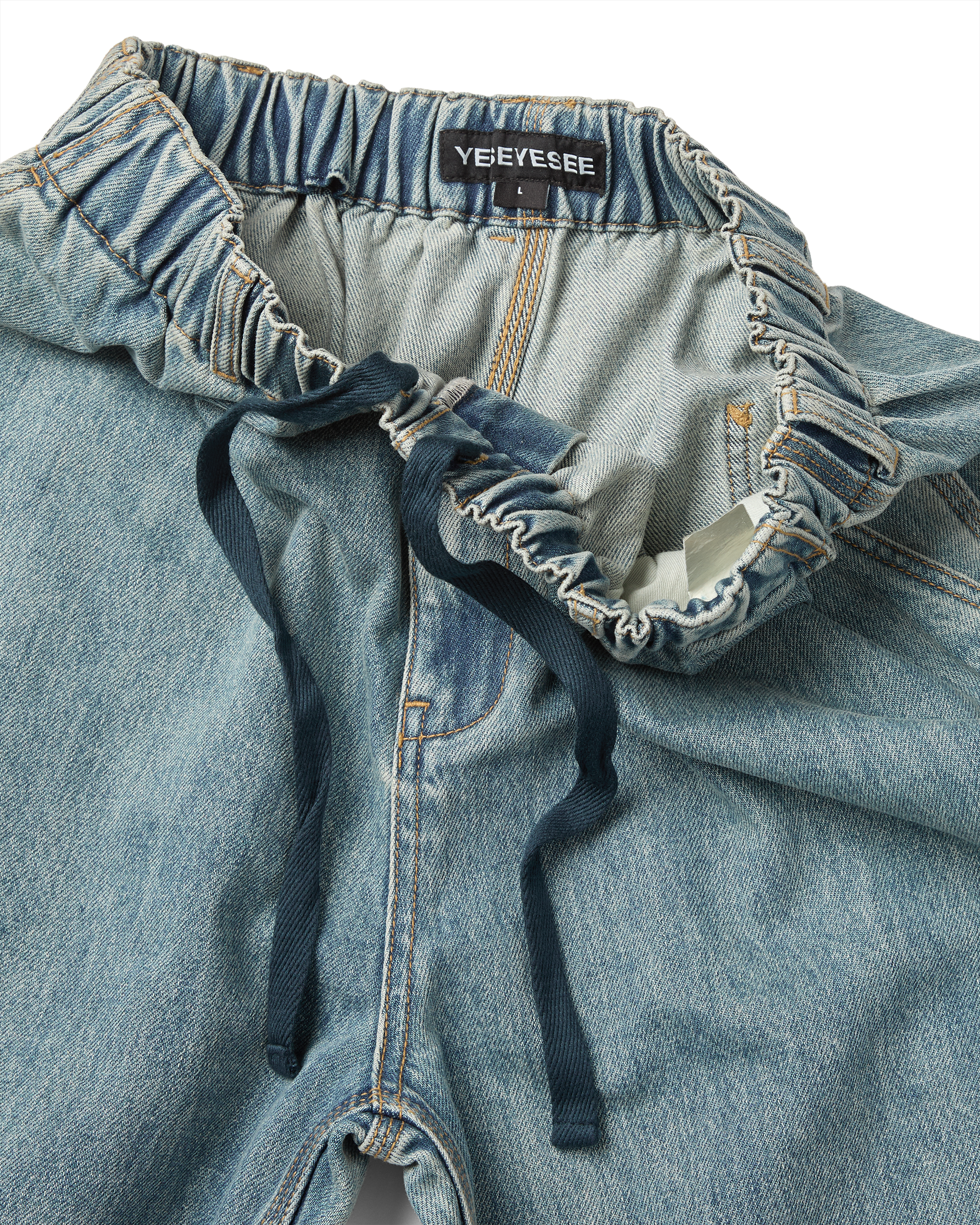 yeseyesee - Comfy Denim Carpenter Pants (Light Indigo) product image 3 | TRAB K-Fashion Australia