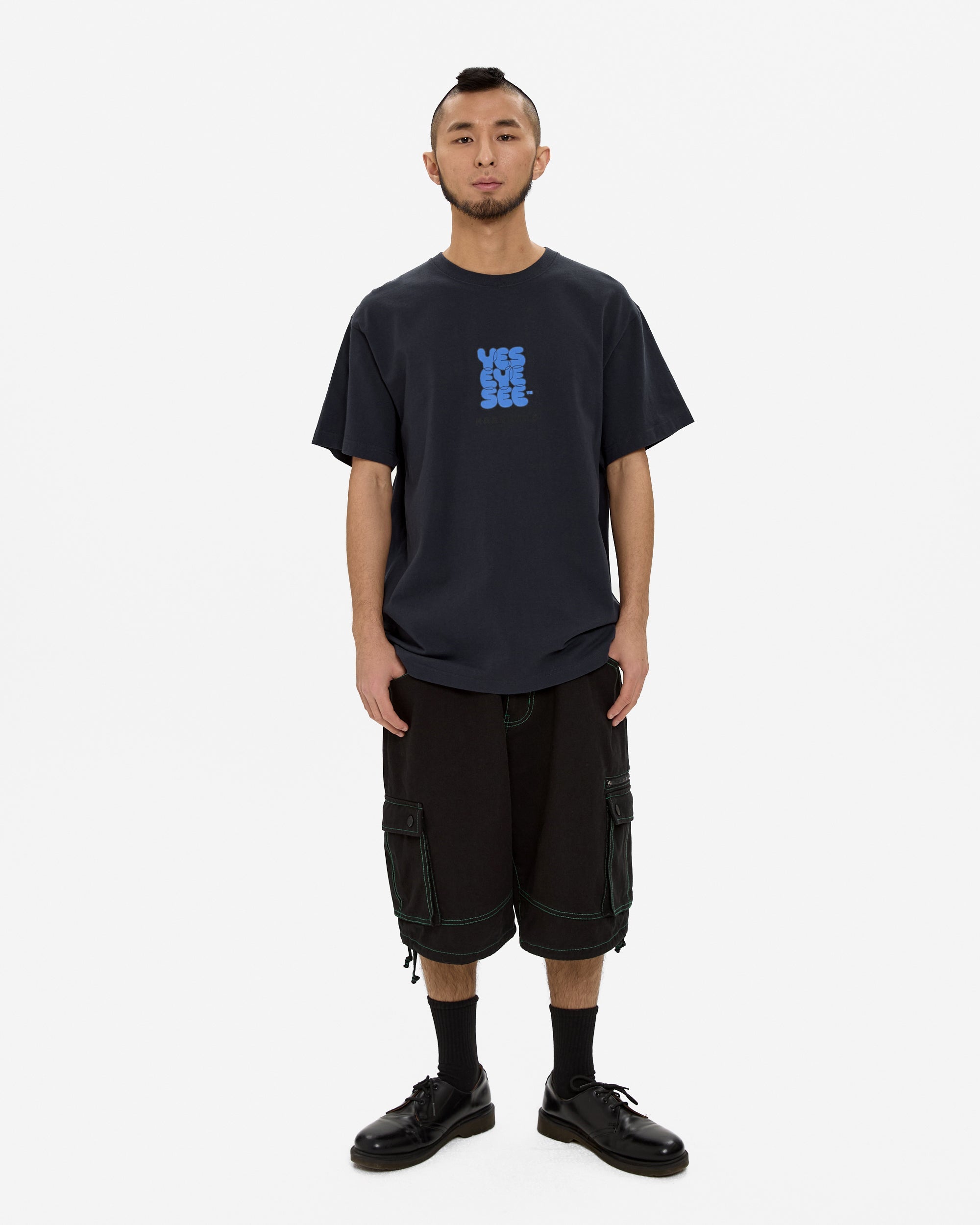 yeseyesee - Contrast Stitch Cargo Shorts (Black) product image 7 | TRAB K-Fashion Australia