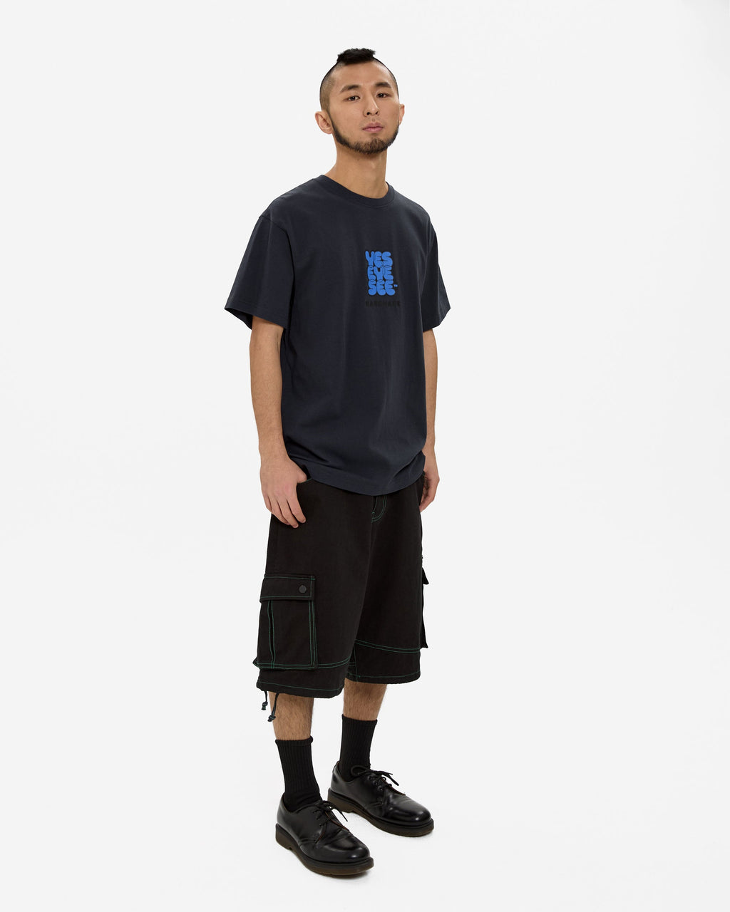 yeseyesee - Contrast Stitch Cargo Shorts (Black) product image 9 | TRAB K-Fashion Australia