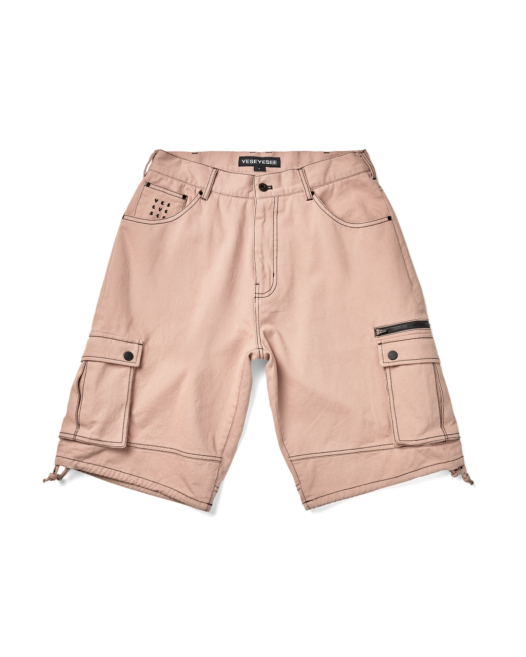 yeseyesee - Contrast Stitch Cargo Shorts (Coral) product image 1 | TRAB K-Fashion Australia